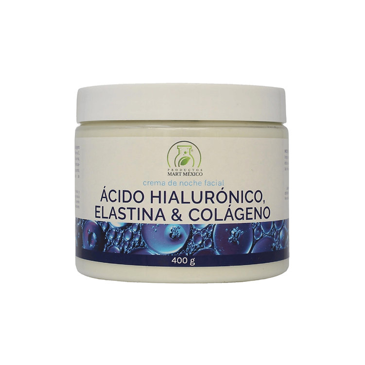 Crema De Noche Acido Hialurónico, Elastina & Colágeno Corporal & Facial Reafirma 400 Gr