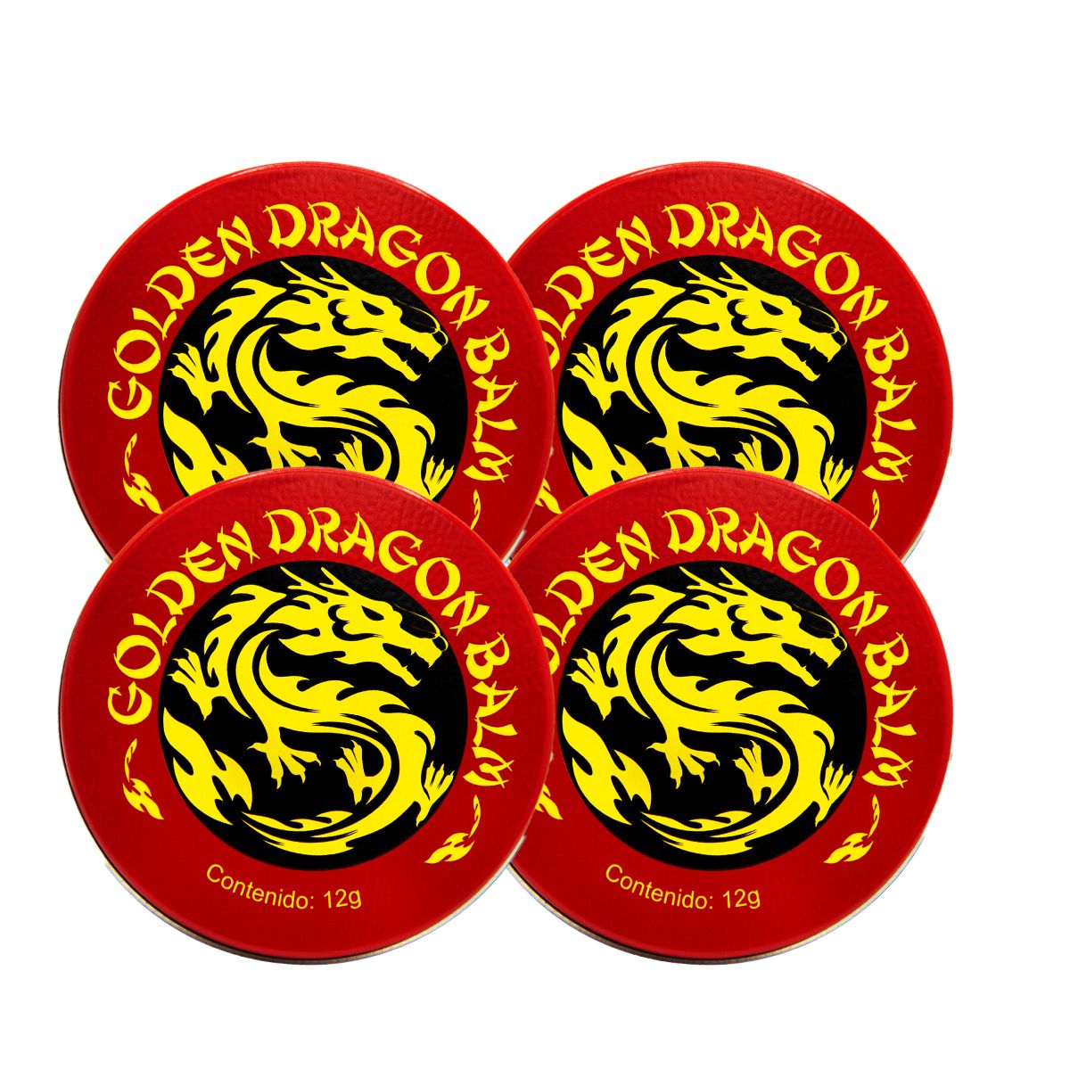 Foto 1 | Anahuac Golden Dragon Balm Pomada Herbal Paquete 4 Pzas 12g C/u Alivia Dolores Musculares, Articulares Y Tensión Corpo