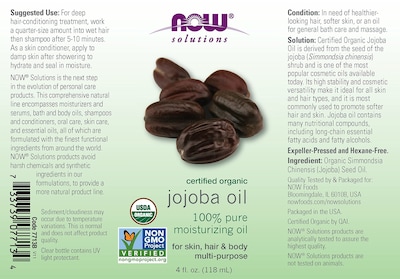 Foto 2 | Aceite De Jojoba Now Foods Solutions Certificado Como Orgánico, 120 Ml - Venta Internacional.