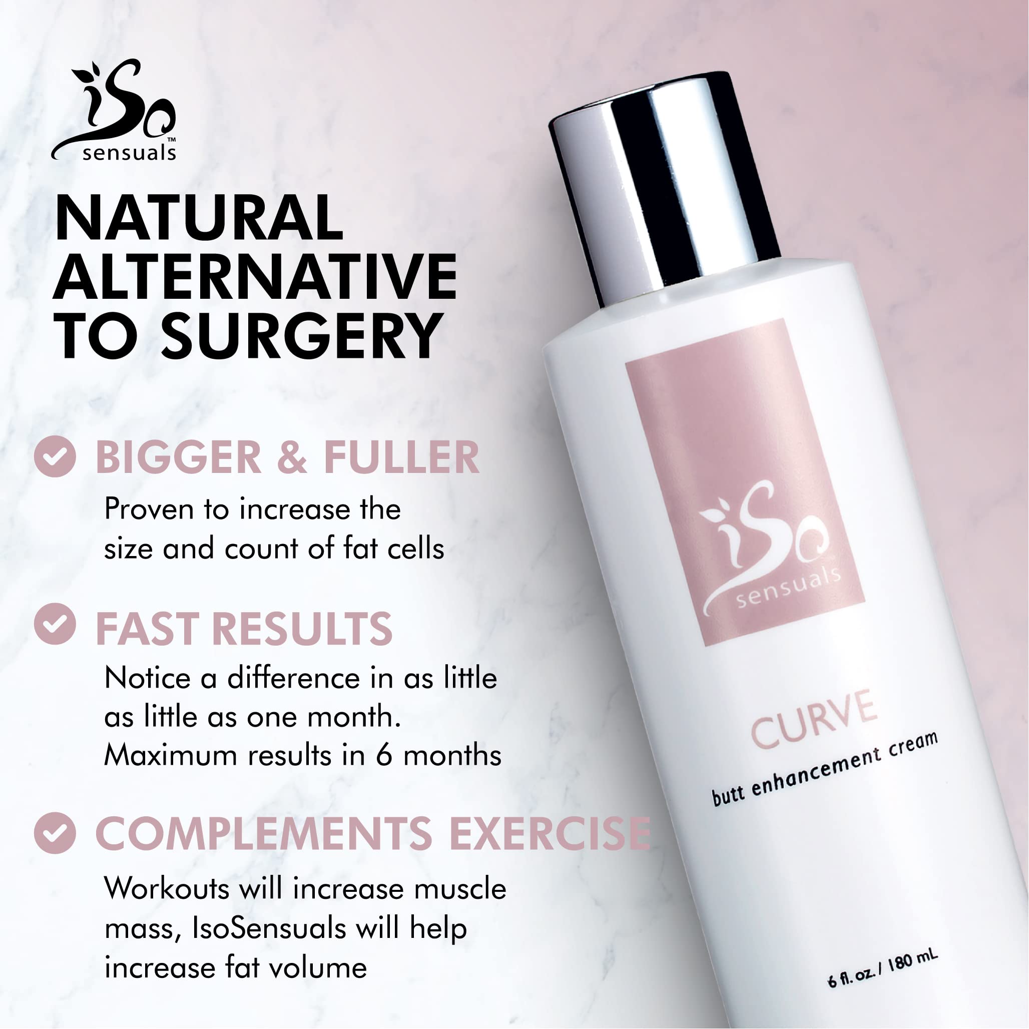 Foto 3 pulgar | Crema Para Realzar Glúteos Isosensuals Curve, 180 Ml, Suministro Para 2 Meses - Venta Internacional.