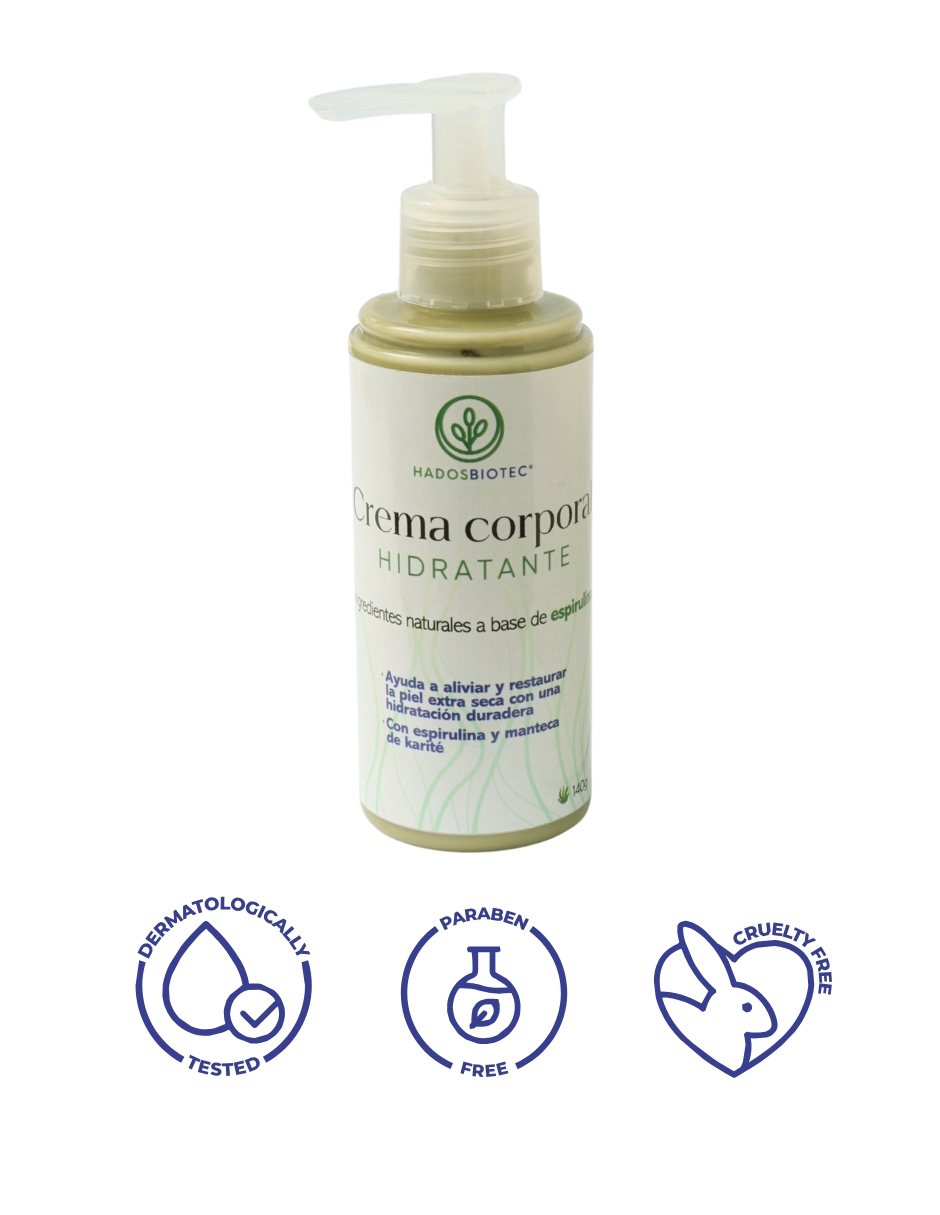 Foto 4 pulgar | Crema Corporal Super Hidratante Hadosbiotec 140 G Ingredientes Naturales Y Orgánicos A Base De Espirulina + Mante