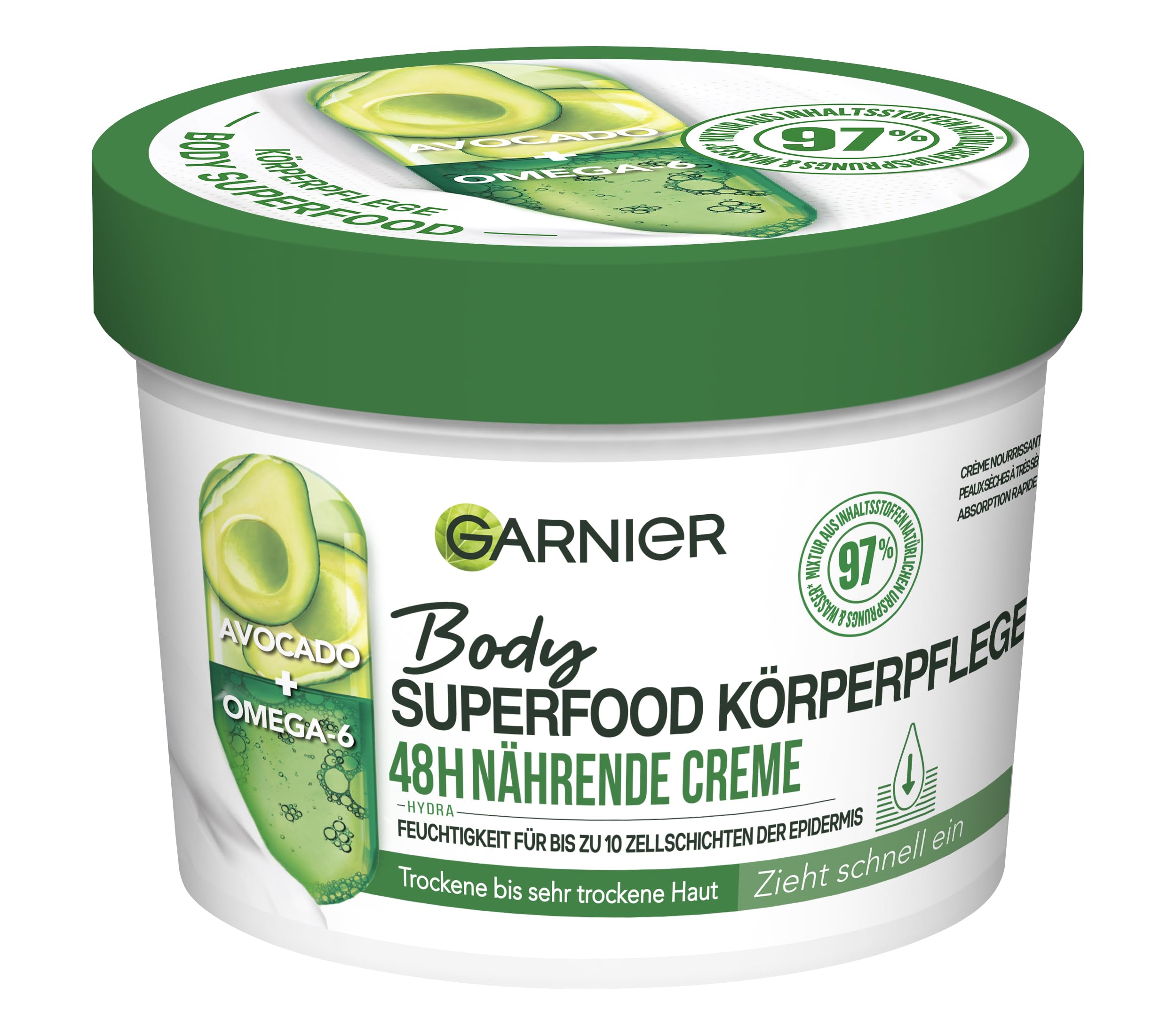 Foto 2 pulgar | Manteca Corporal Nutritiva Garnier Con Aguacate Y Omega 6 380 Ml - Venta Internacional.