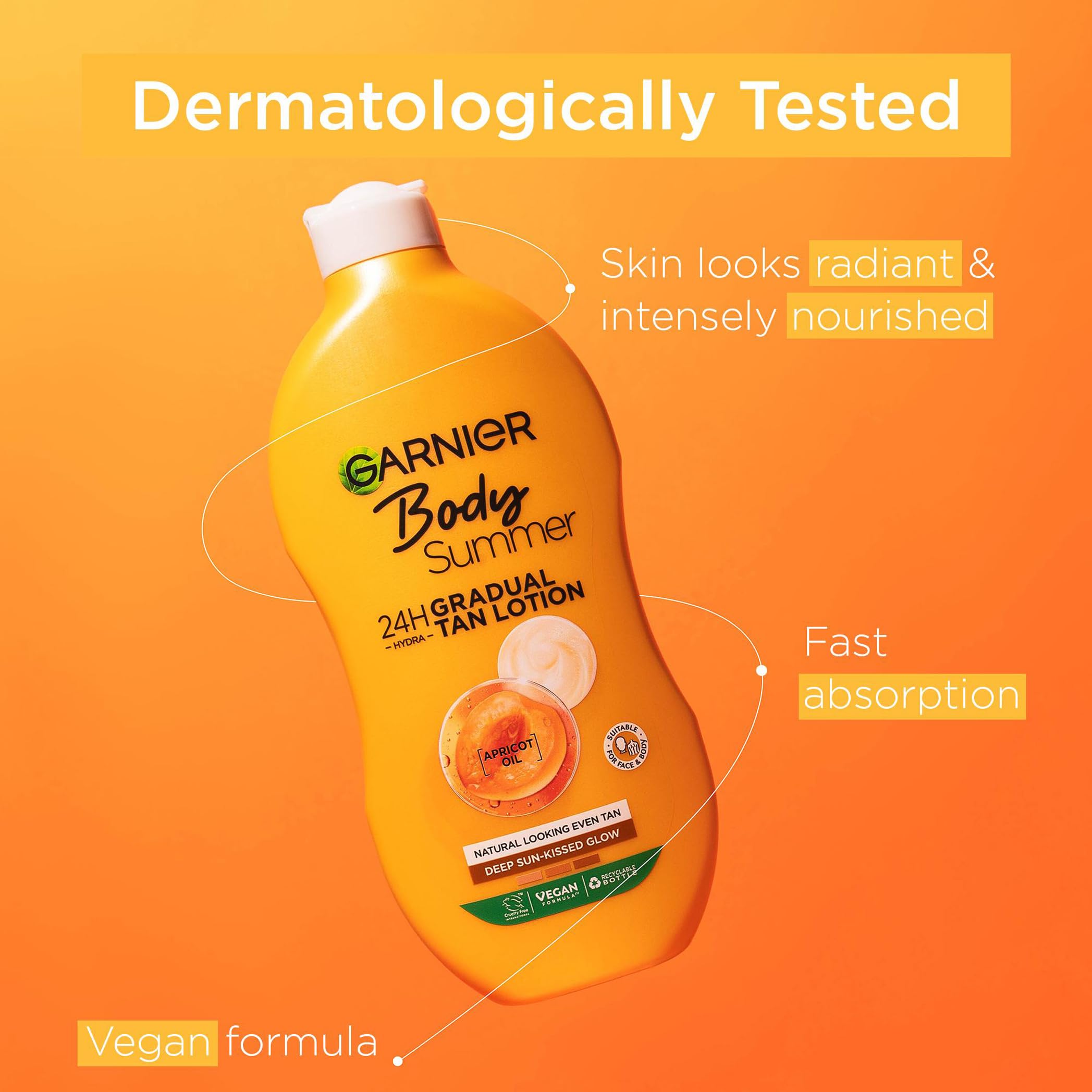 Foto 4 pulgar | Loción Hidratante Garnier Summer Body Deep Tan 400 Ml - Venta Internacional.