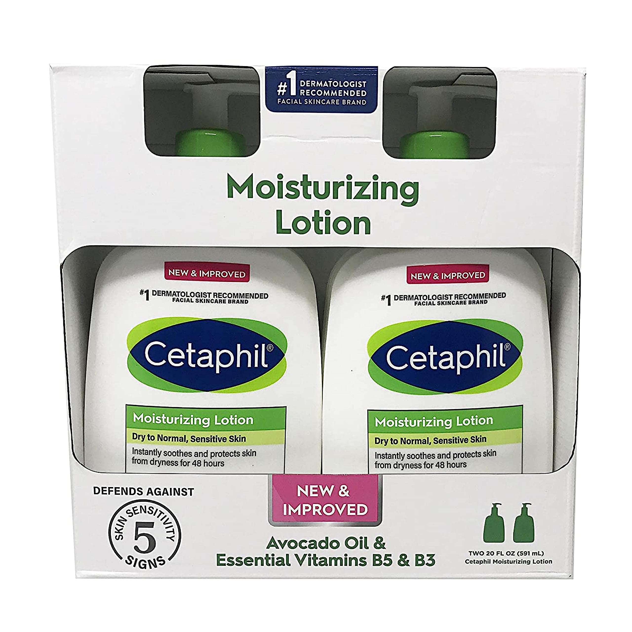 Loción Hidratante Cetaphil 591 Ml (20 Fl. Oz.), Paquete De 2 - Venta Internacional.