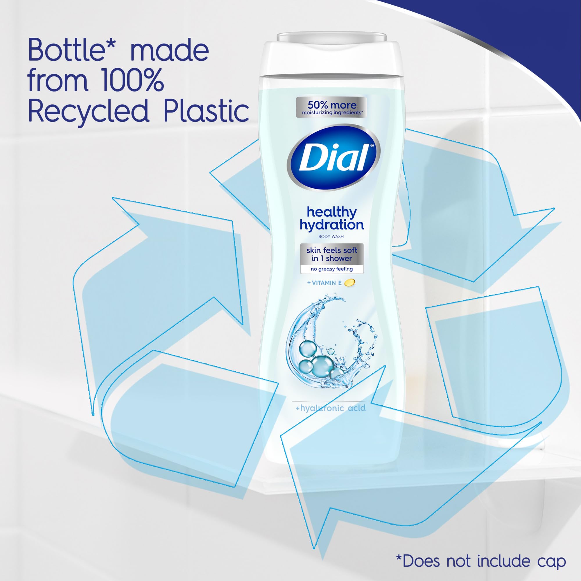 Foto 7 pulgar | Gel De Baño Dial Healthy Hydration Con Ácido Hialurónico 480 Ml X 4 - Venta Internacional.
