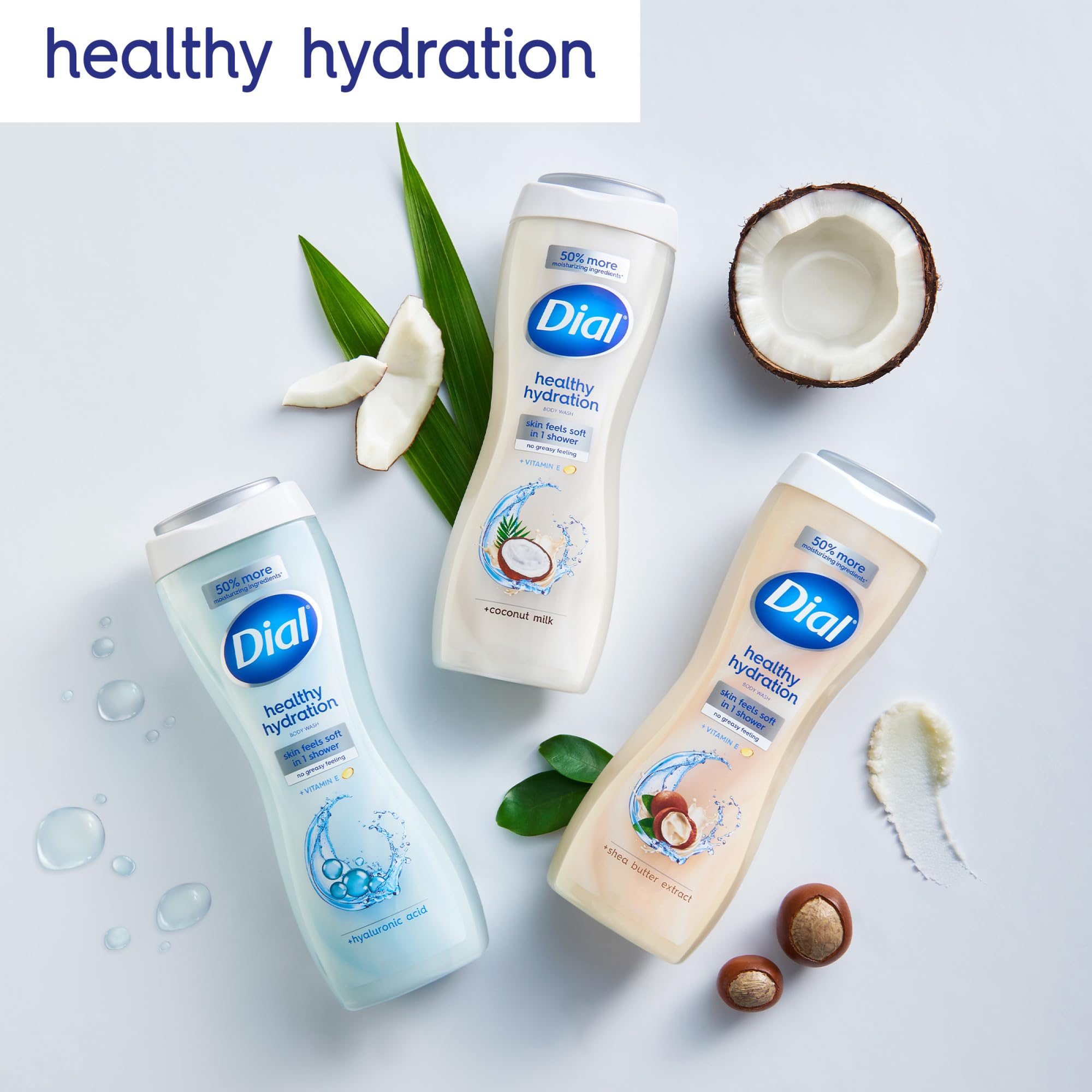 Foto 8 pulgar | Gel De Baño Dial Healthy Hydration Con Ácido Hialurónico 480 Ml X 4 - Venta Internacional.