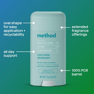 Foto 3 | Desodorante Method Coco Twist, Leche De Coco, 78 Ml, Protección 24 Horas - Venta Internacional.