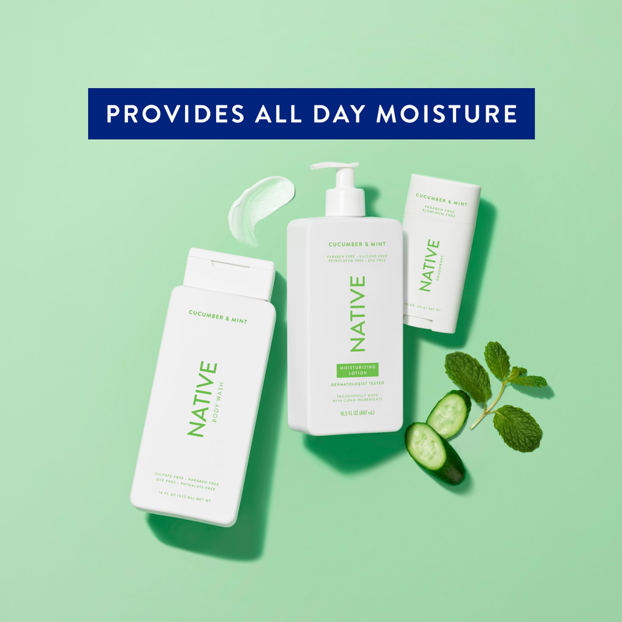 Foto 6 pulgar | Loción Corporal Native Restaura La Piel Seca De Pepino Y Menta 490 Ml - Venta Internacional.
