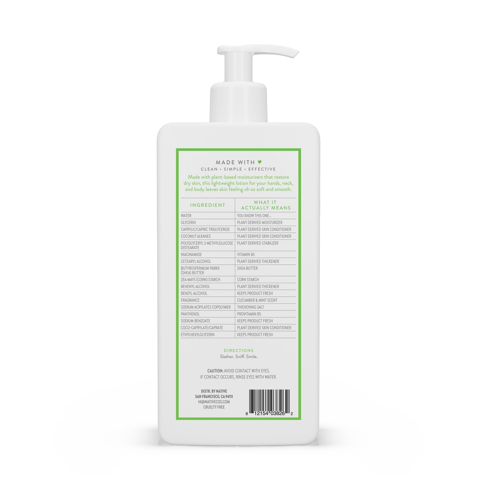 Foto 8 pulgar | Loción Corporal Native Restaura La Piel Seca De Pepino Y Menta 490 Ml - Venta Internacional.