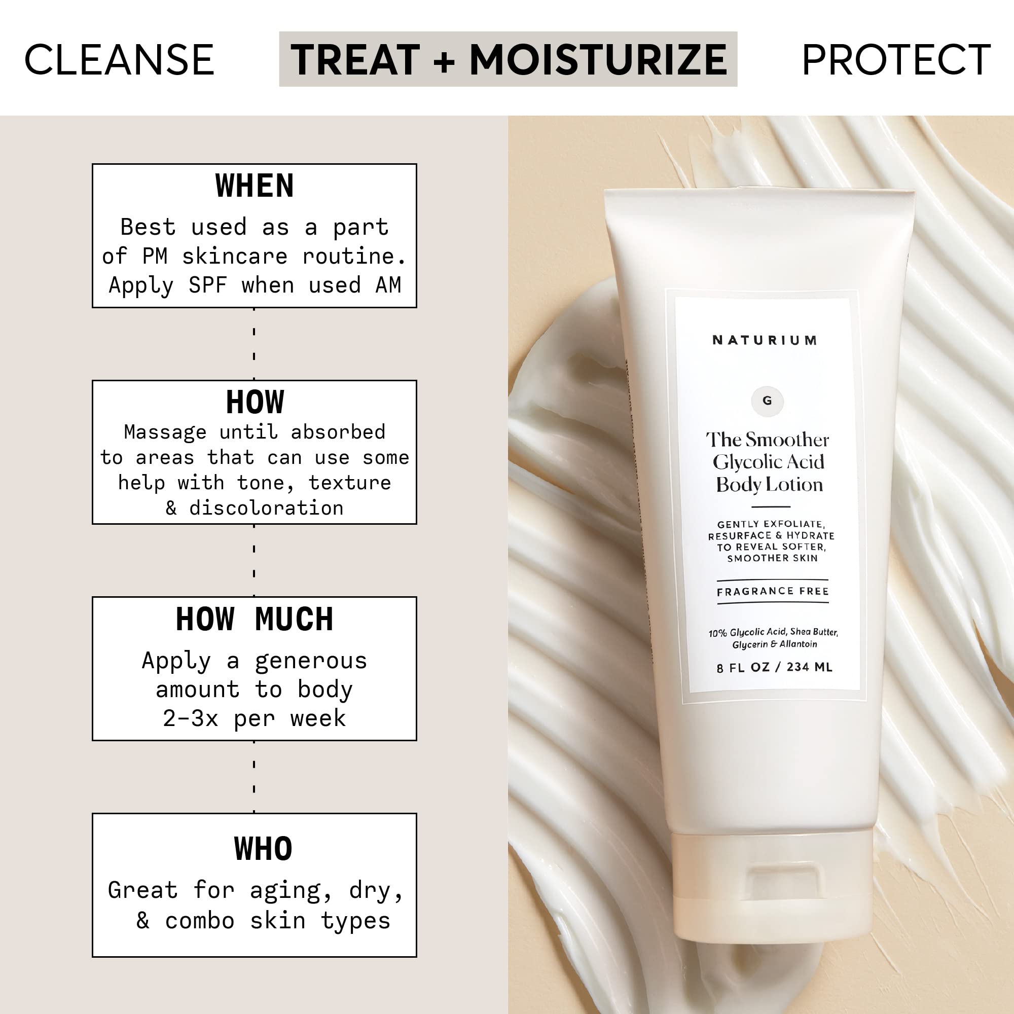 Foto 2 | Loción Corporal Naturium The Smoother Con Ácido Glicólico 240 Ml - Venta Internacional.