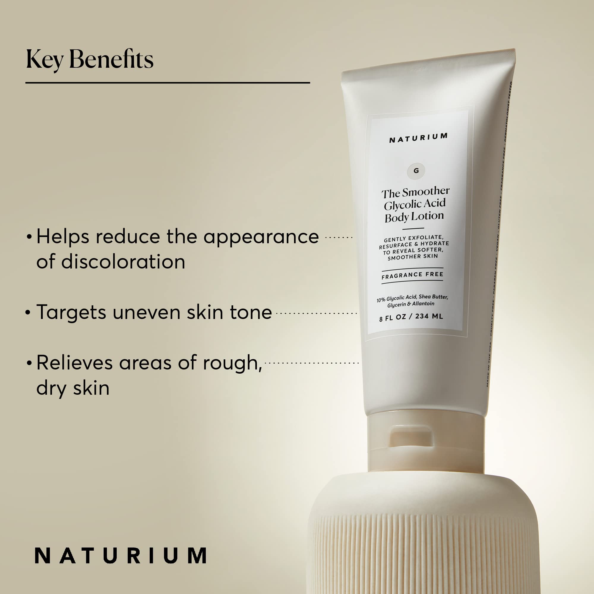 Foto 4 pulgar | Loción Corporal Naturium The Smoother Con Ácido Glicólico 240 Ml - Venta Internacional.