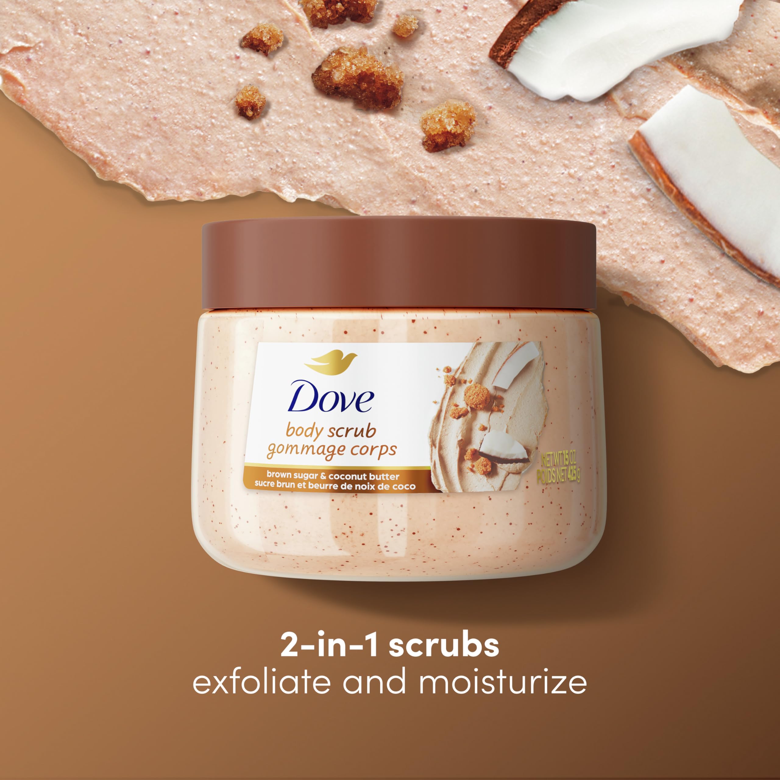 Foto 3 pulgar | Exfoliante Corporal Dove Brown Sugar & Coco Hidratante 443 Ml - Venta Internacional.