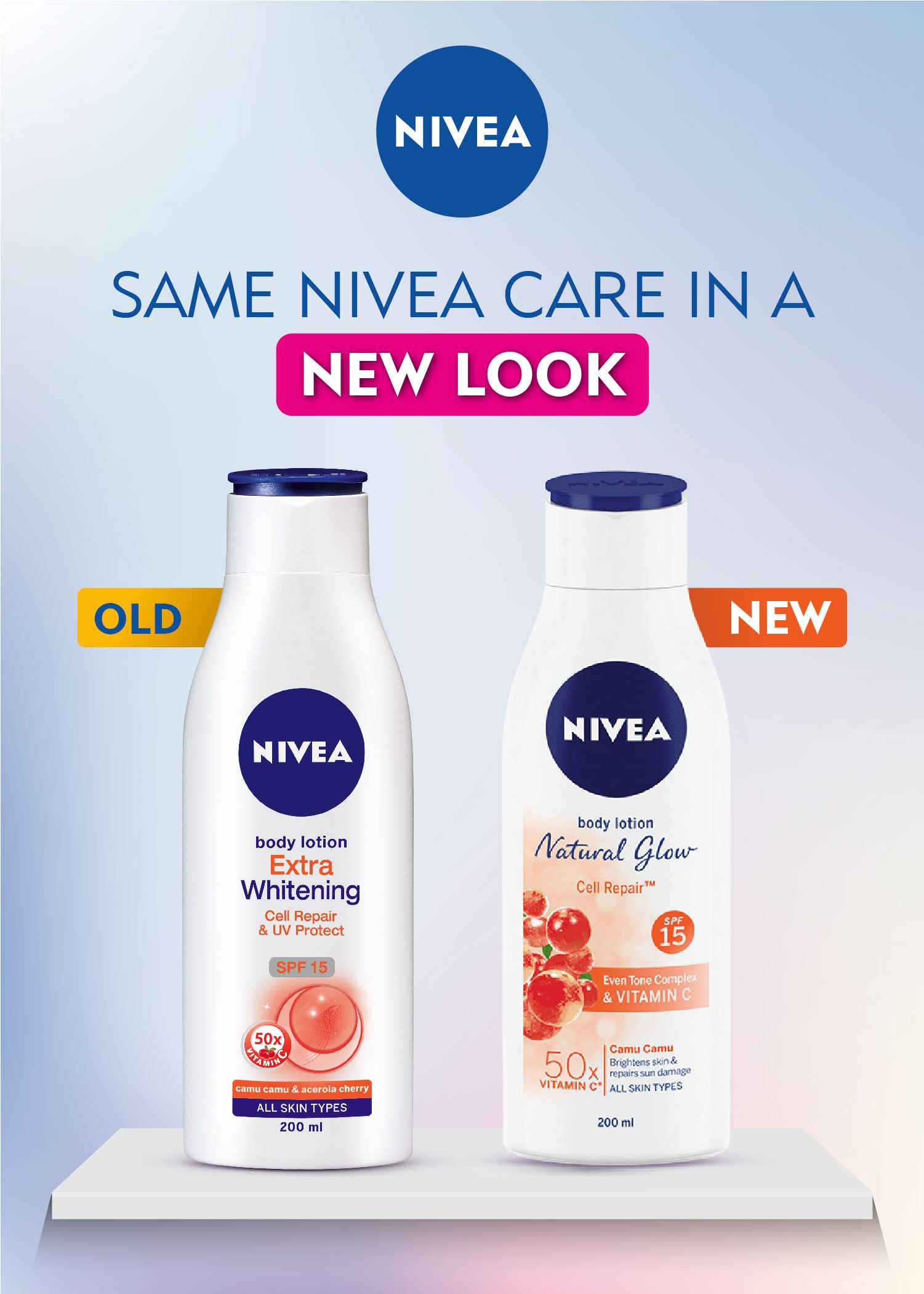 Foto 3 pulgar | Loción Corporal Nivea Natural Glow Cell Repair Spf 15 400 Ml - Venta Internacional.