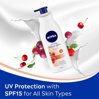 Foto 4 | Loción Corporal Nivea Natural Glow Cell Repair Spf 15 400 Ml - Venta Internacional.