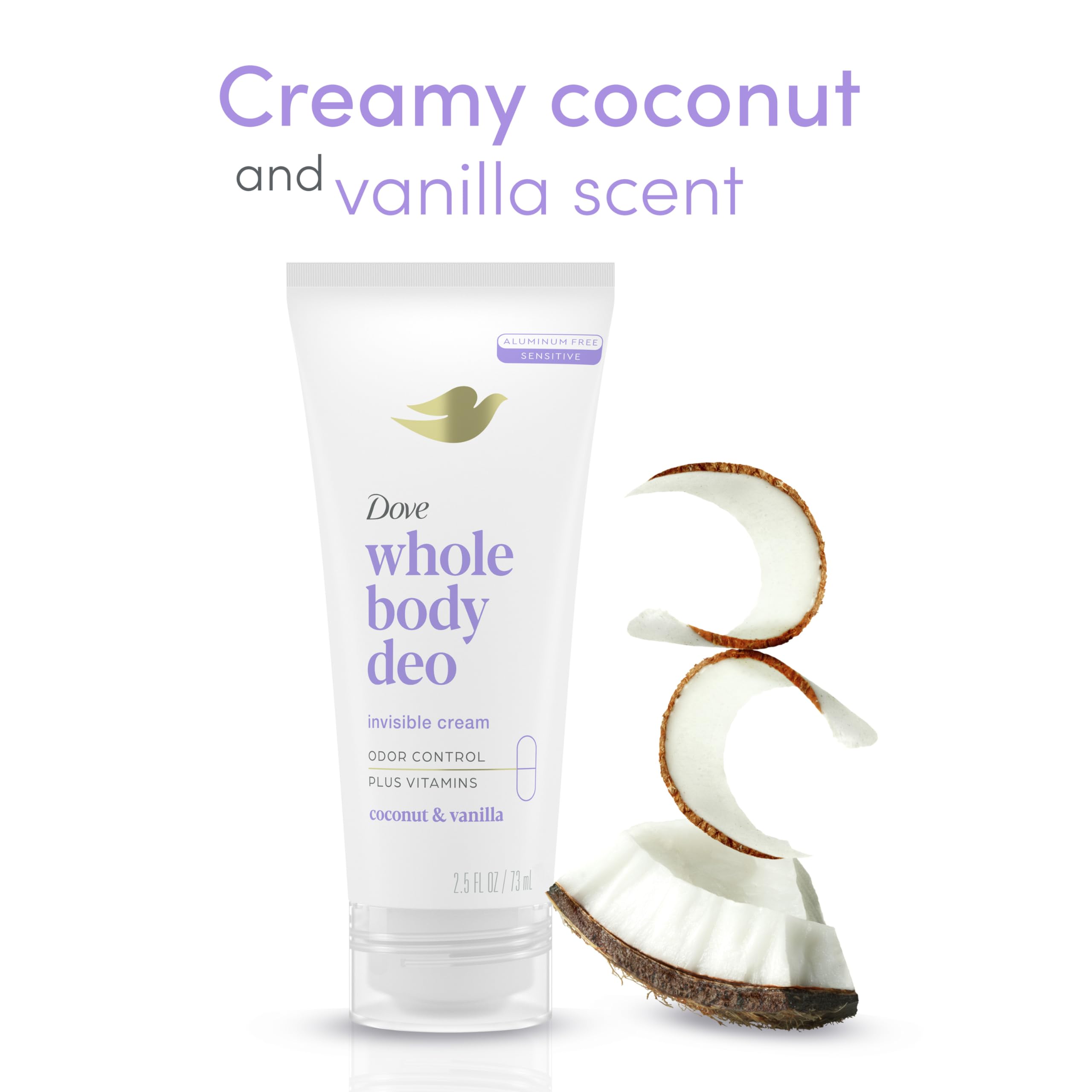 Foto 3 pulgar | Desodorante Dove Whole Body Deo Sin Aluminio 72 G 75 Ml De Coco - Venta Internacional.