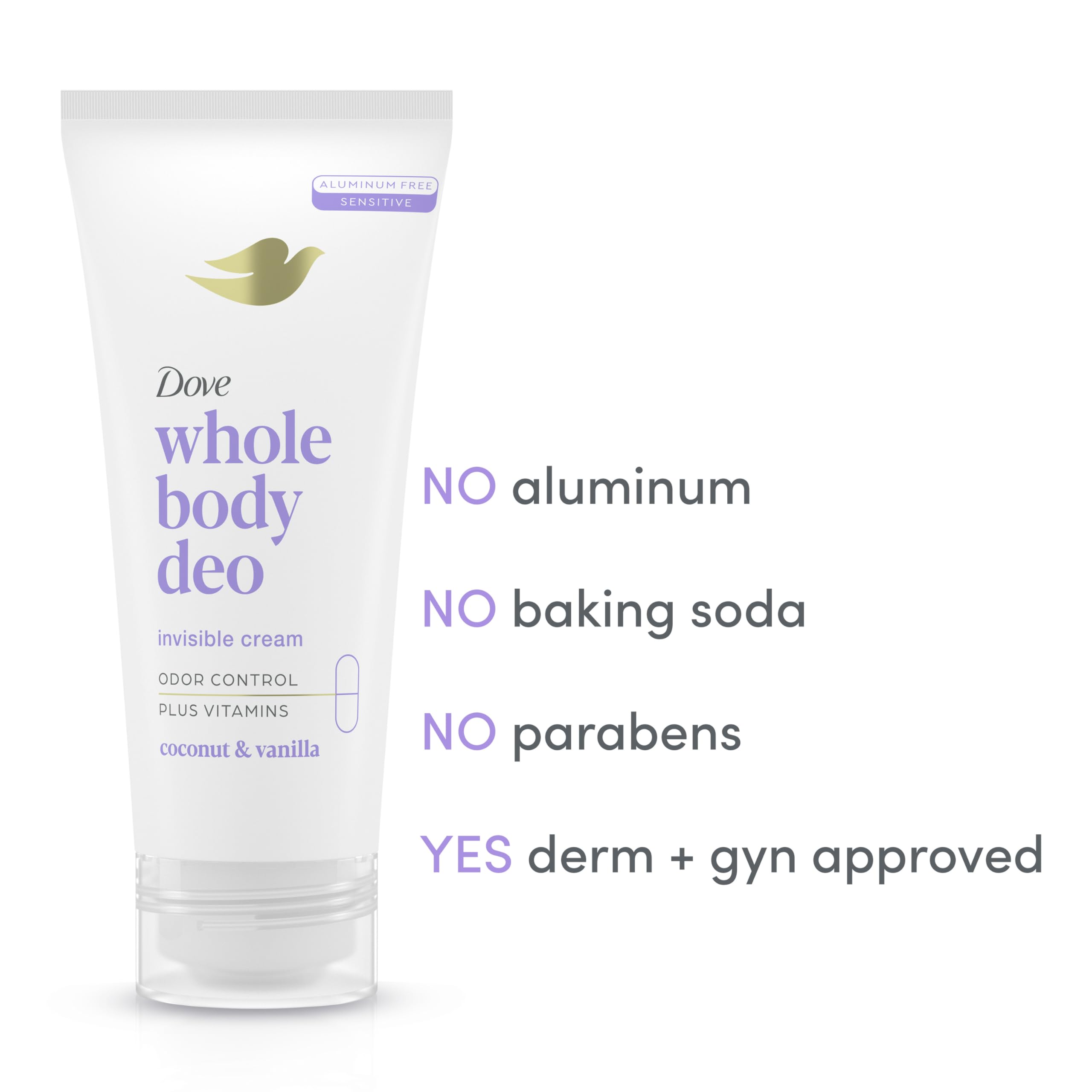 Foto 4 pulgar | Desodorante Dove Whole Body Deo Sin Aluminio 72 G 75 Ml De Coco - Venta Internacional.