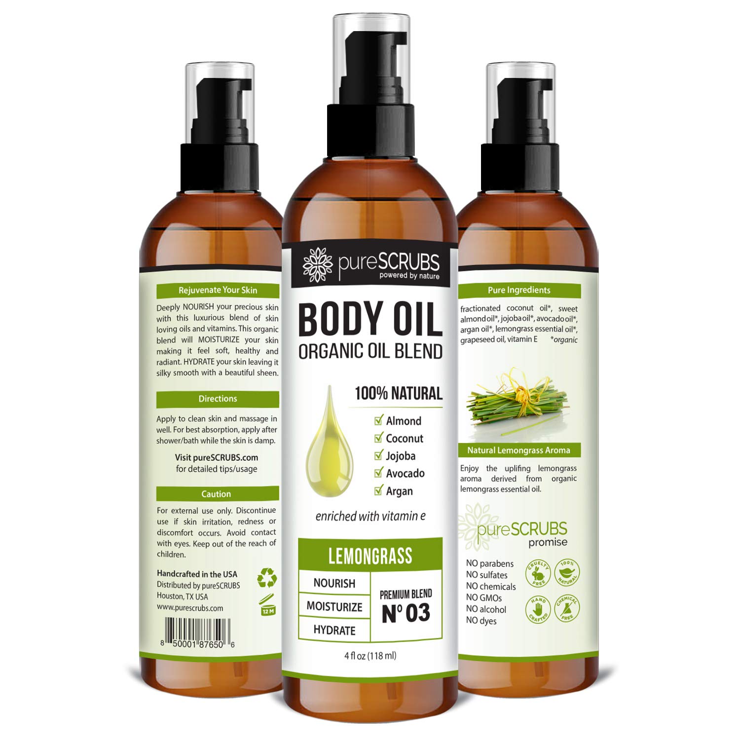 Foto 3 pulgar | Aceite Corporal Purescrubs Ultra Hidratante Lemongrass 120 Ml - Venta Internacional.