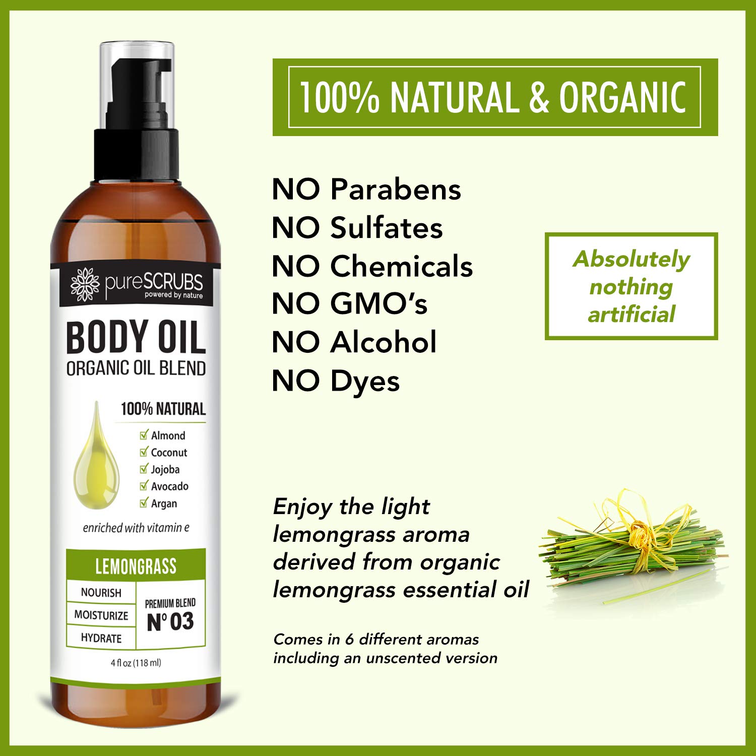 Foto 5 | Aceite Corporal Purescrubs Ultra Hidratante Lemongrass 120 Ml - Venta Internacional.