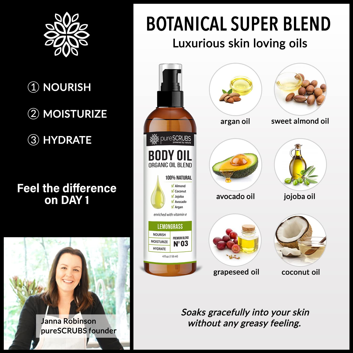 Foto 8 pulgar | Aceite Corporal Purescrubs Ultra Hidratante Lemongrass 120 Ml - Venta Internacional.