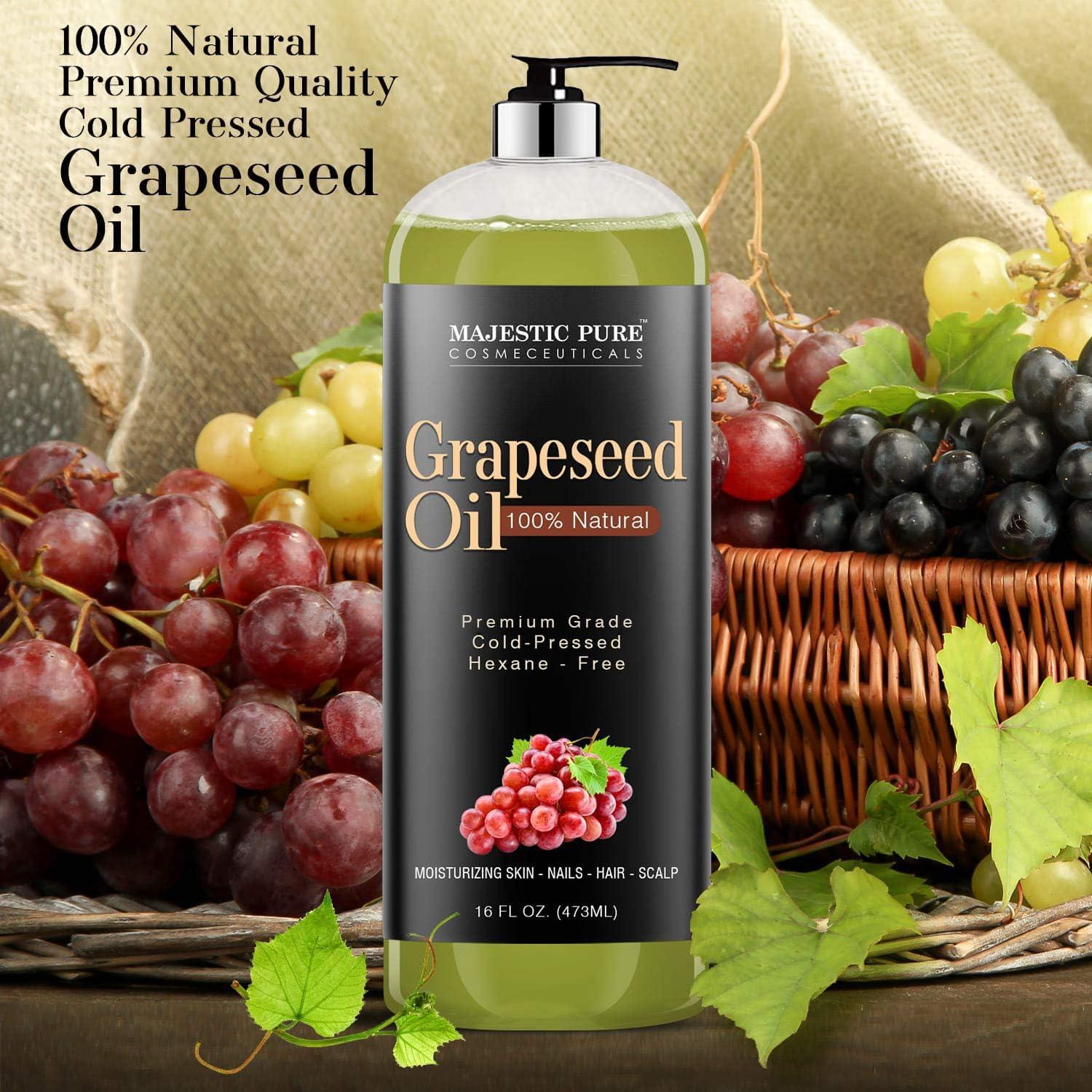 Foto 2 | Aceite De Semilla De Uva Majestic Pure, Puro Y Natural, 480 Ml - Venta Internacional.