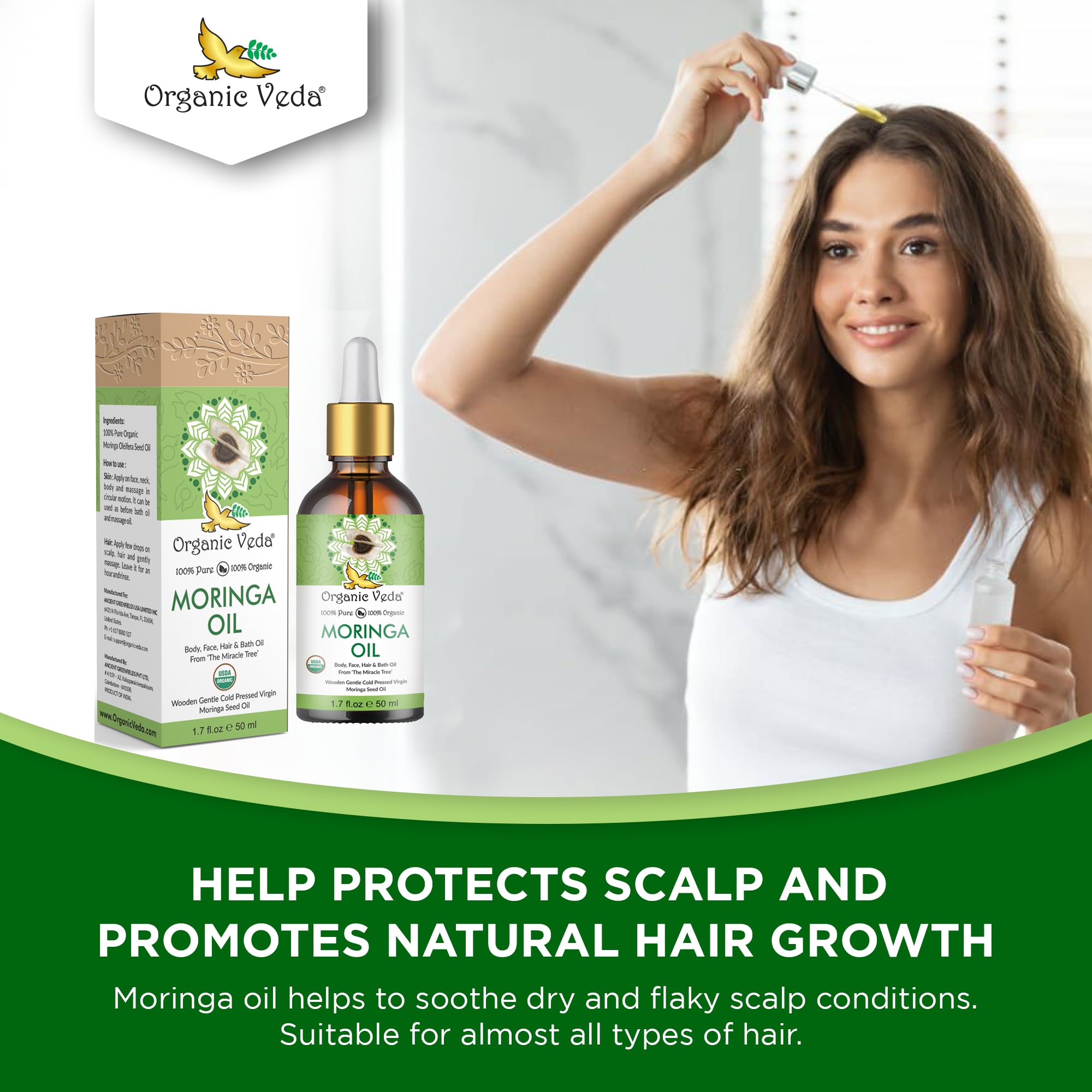Foto 7 pulgar | Aceite De Moringa Orgánico Veda Puro Prensado En Frío, 50 Ml, Para La Piel - Venta Internacional.