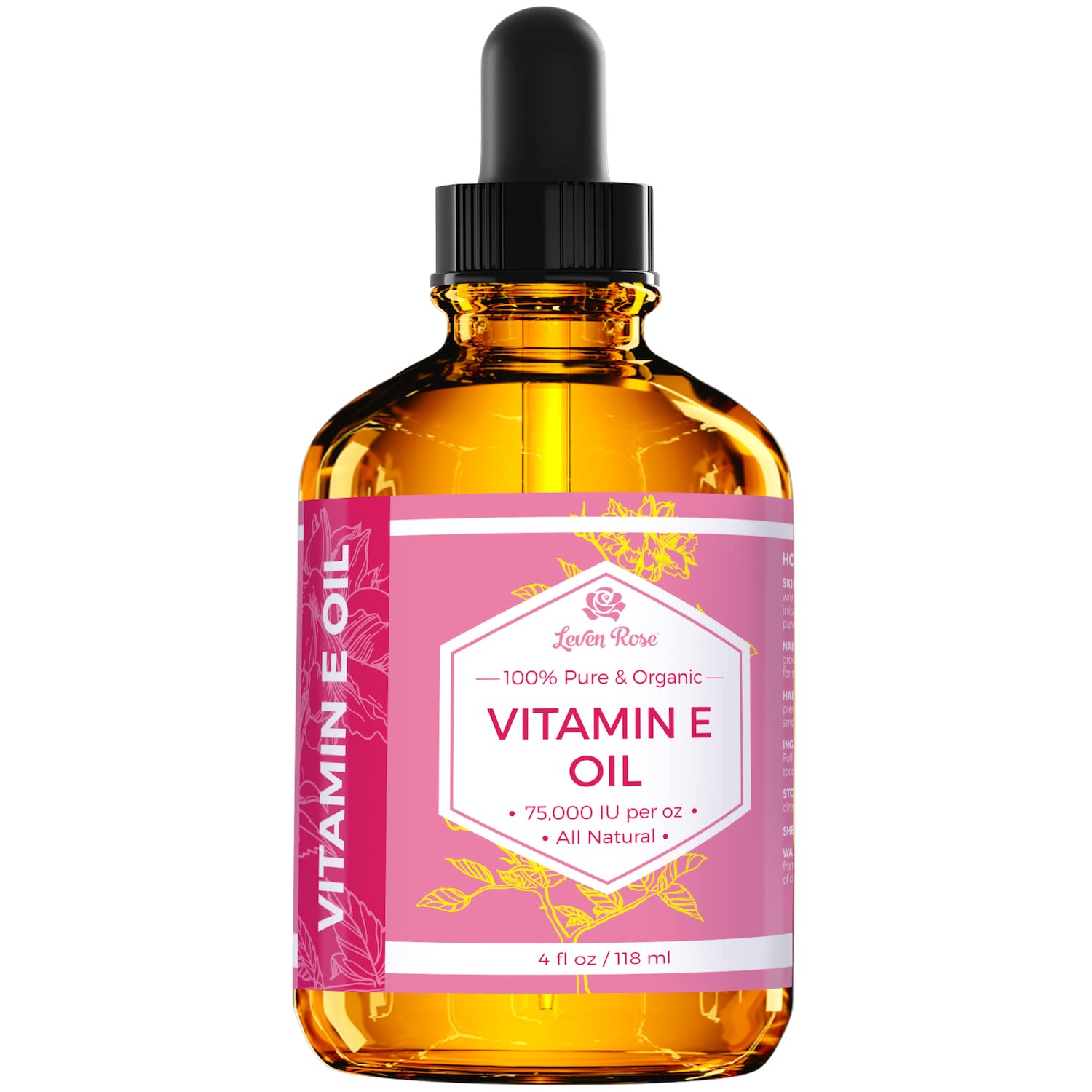Foto 7 pulgar | Aceite De Vitamina E Leven Rose, 75 000 Ui, 100% Natural Y Orgánico, 120 Ml - Venta Internacional.