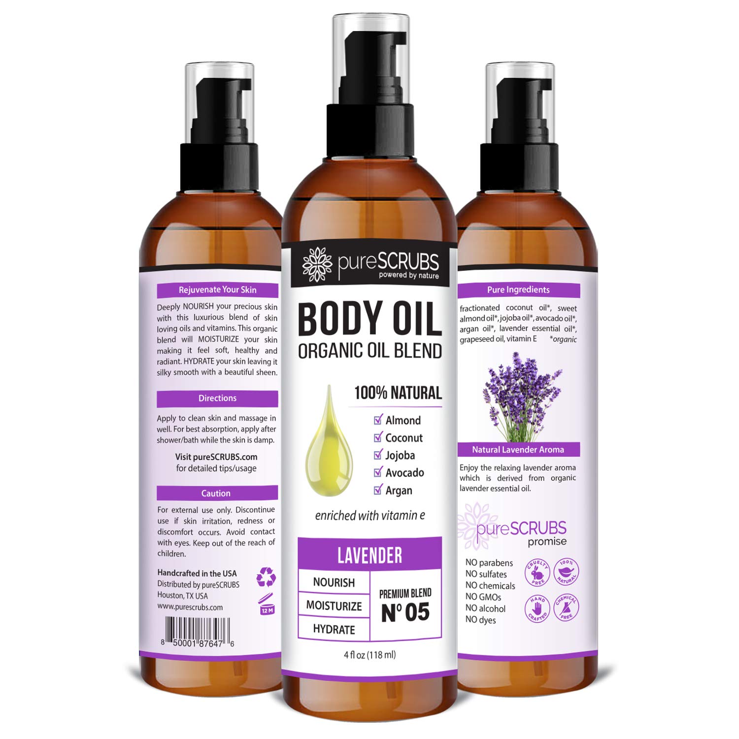 Foto 3 pulgar | Aceite Corporal En Aerosol Purescrubs Ultra Hidratante Lavanda 120 Ml - Venta Internacional.