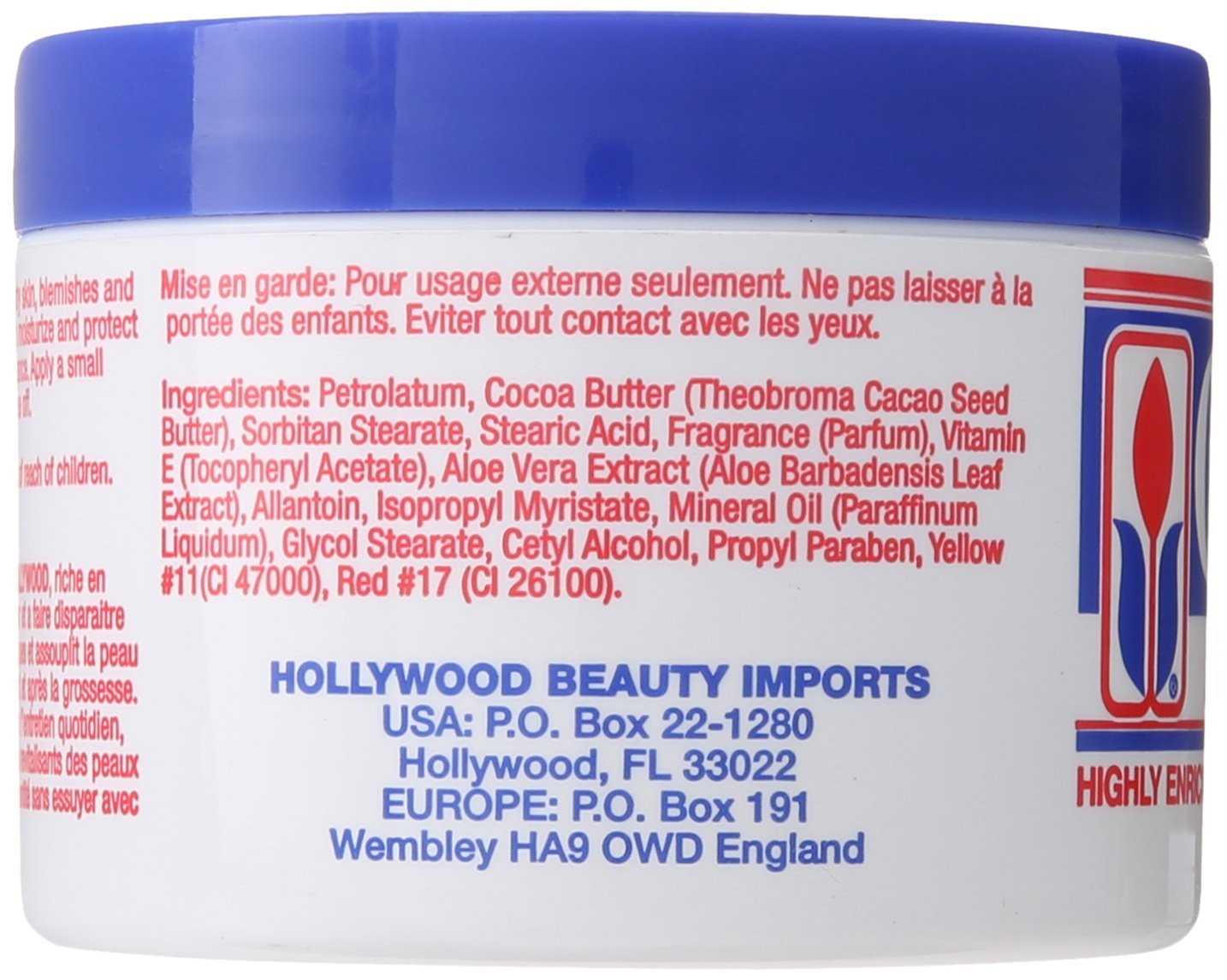 Foto 3 | Crema Para La Piel Con Manteca De Cacao Hollywood Beauty 221 Ml Con Vitamina E - Venta Internacional.