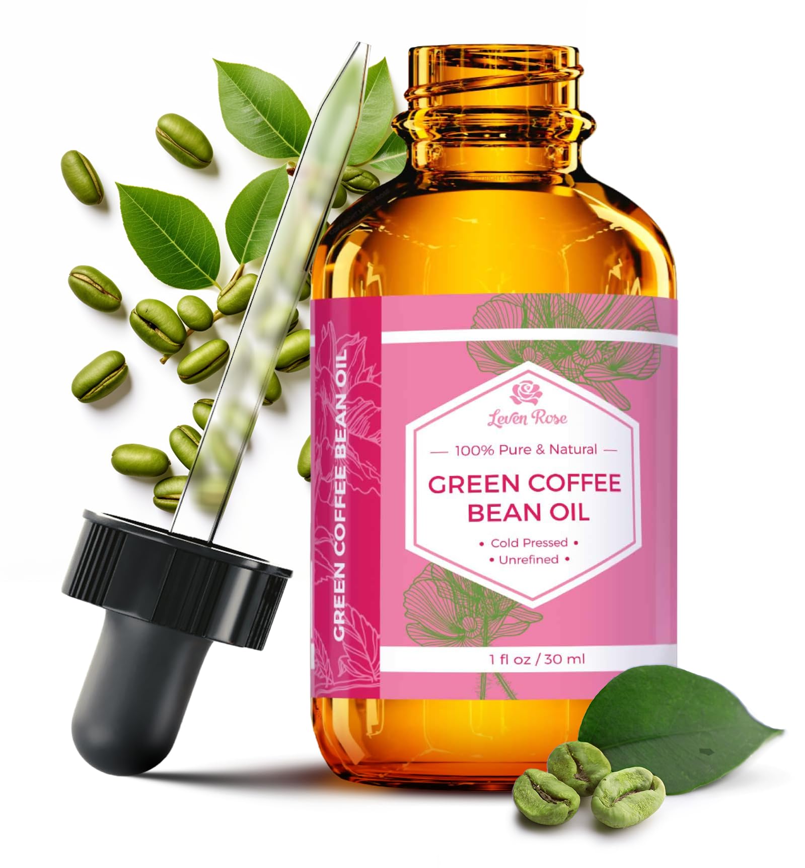 Foto 2 pulgar | Grano De Café Oil Leven Rose Green, 30 Ml, 100% Natural Y Puro - Venta Internacional.
