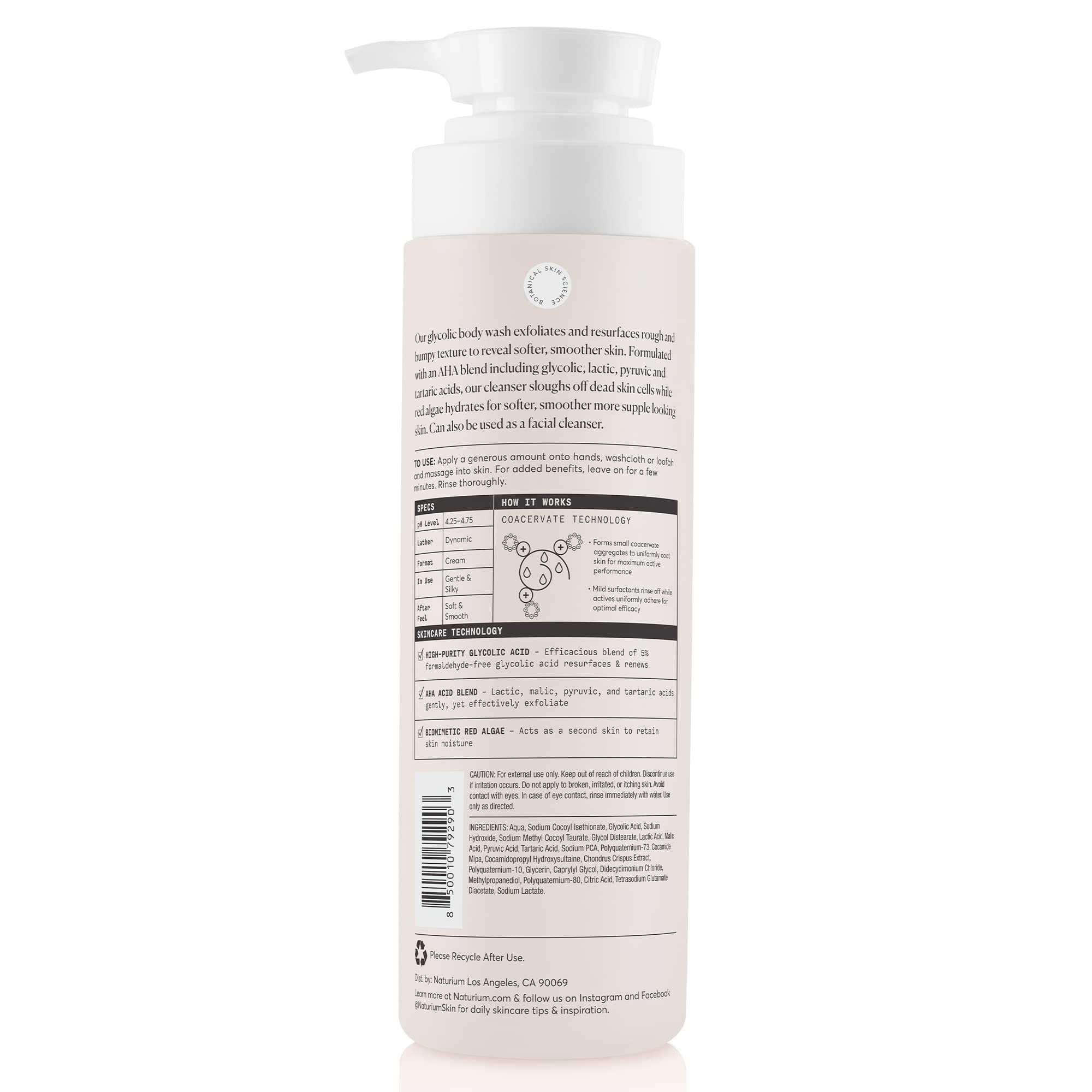 Foto 4 pulgar | Gel De Baño Naturium The Smoother Con Ácido Glicólico, 500 Ml - Venta Internacional.