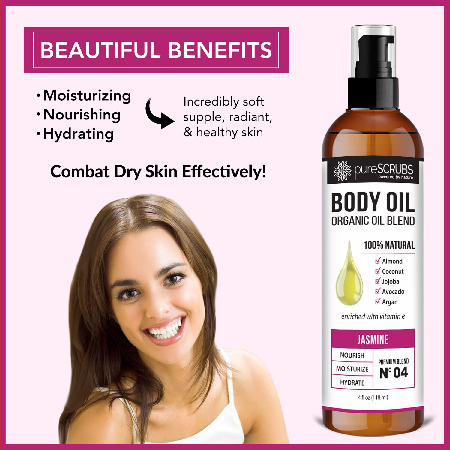 Foto 4 pulgar | Aceite Corporal En Aerosol Purescrubs Ultra Hidratante Jasmine 120 Ml - Venta Internacional.