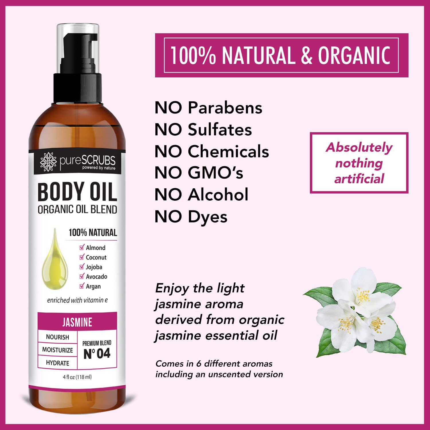 Foto 6 pulgar | Aceite Corporal En Aerosol Purescrubs Ultra Hidratante Jasmine 120 Ml - Venta Internacional.