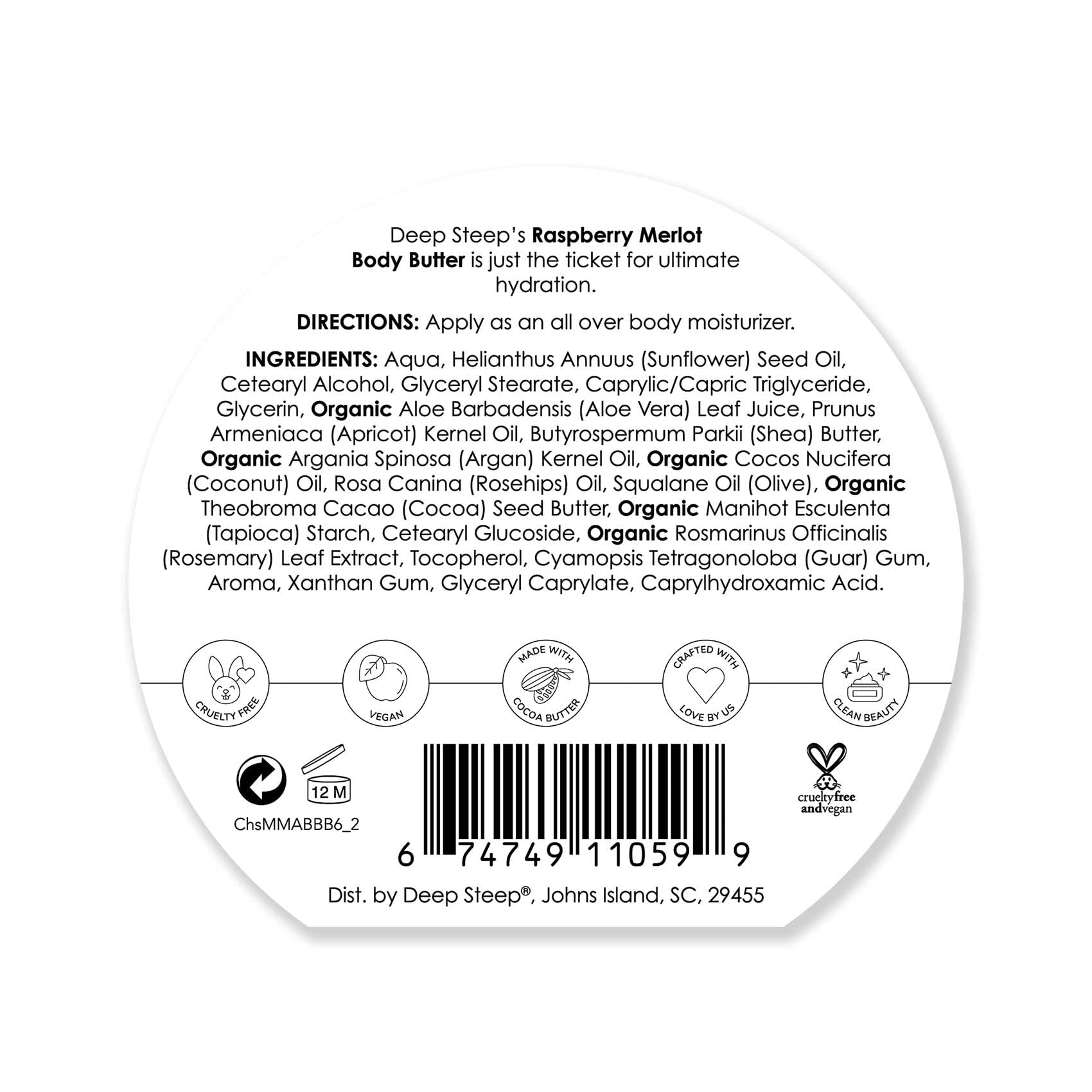 Foto 2 | Manteca Corporal Deep Steep Raspberry Merlot 180 Ml - Venta Internacional.