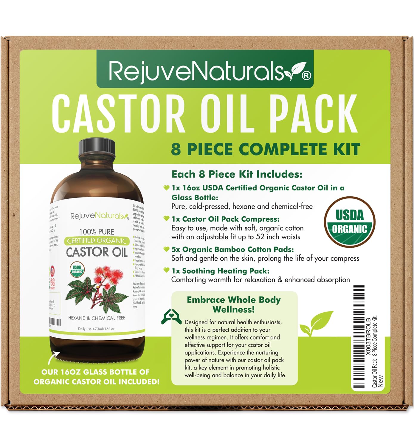Foto 2 pulgar | Paquete De Aceite De Ricino Rejuvenaturals Con 480 Ml De Aceite De Ricino Orgánico - Venta Internacional.