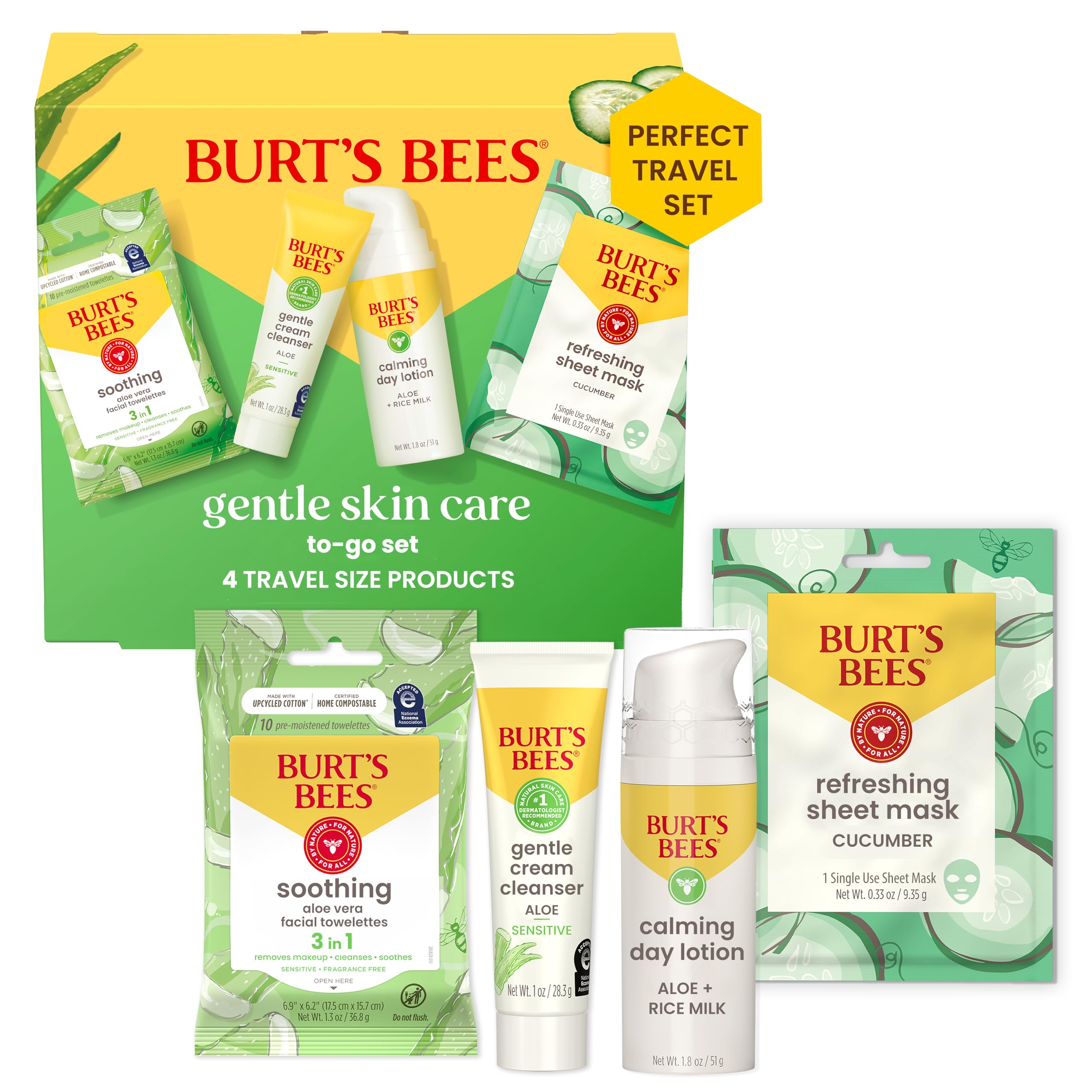 Set para el Cuidado de la Piel Burt's Bees Gentle To-Go con Limpiador y Loción - Venta Internacional