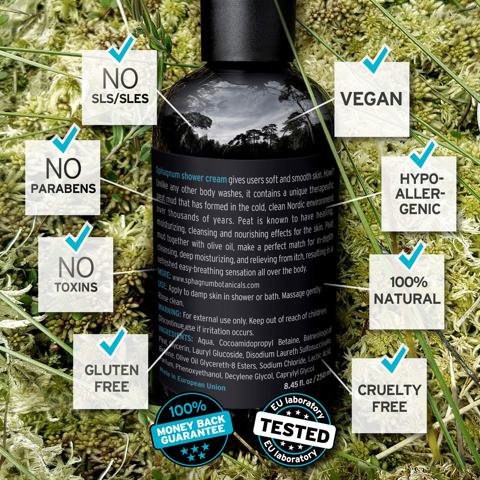 Foto 3 pulgar | Gel de Baño Sphagnum Botanicals para Psoriasis de 250 ml-Venta Internacional