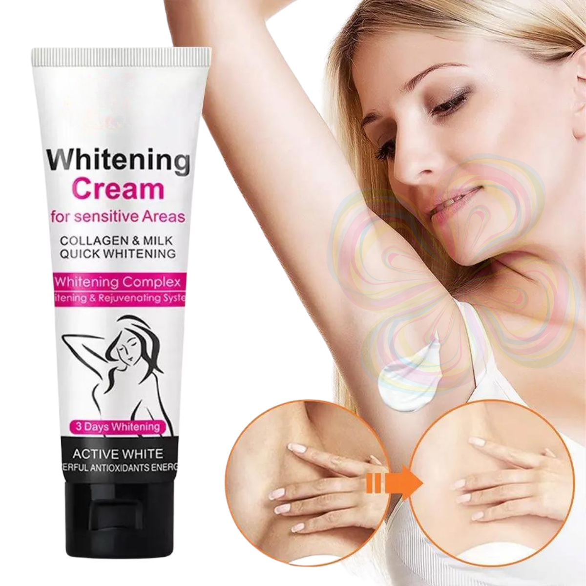 Foto 2 pulgar | Crema Blanqueadora Axilas Con Leche Colágeno Aichun Beauty