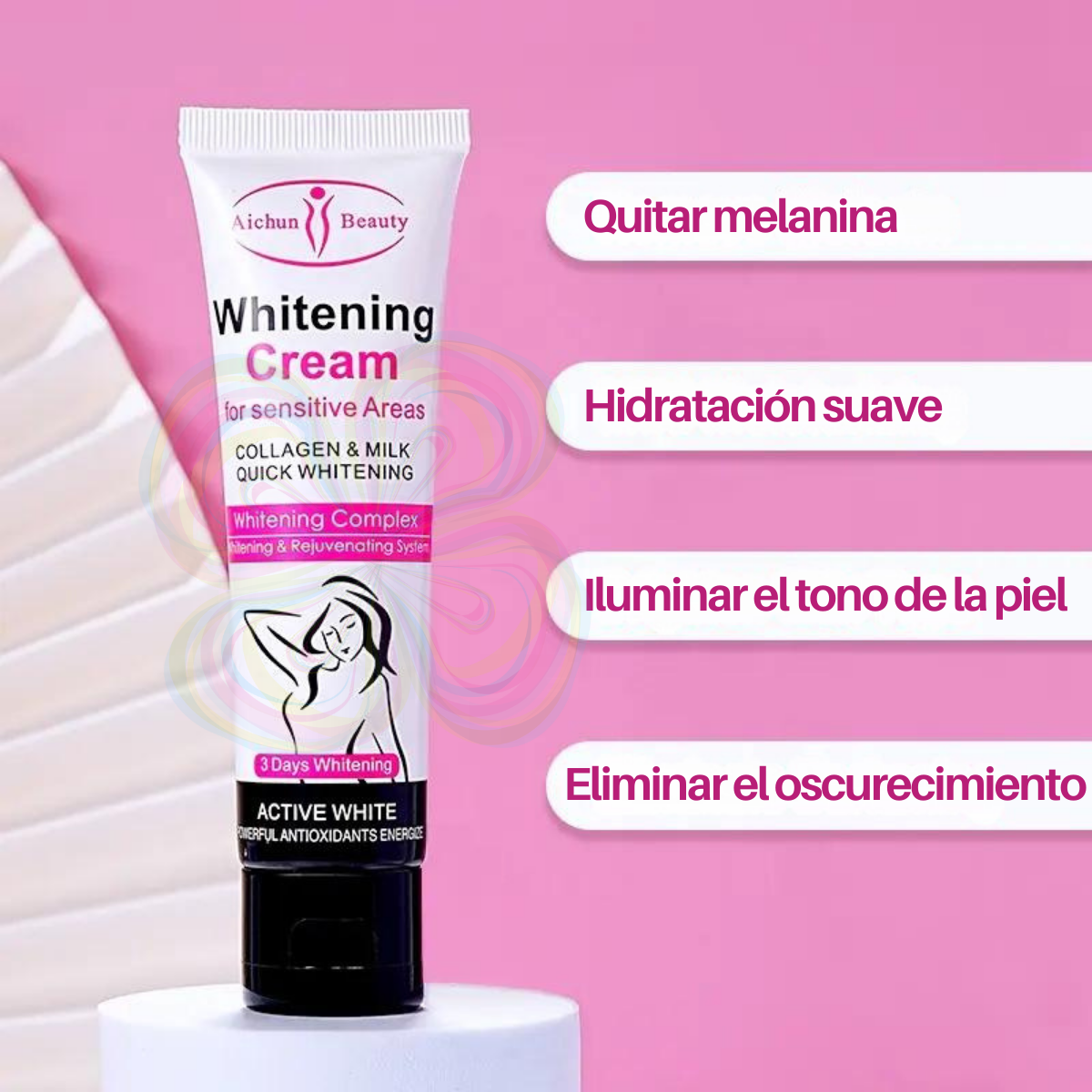 Foto 4 pulgar | Crema Blanqueadora Axilas Con Leche Colágeno Aichun Beauty