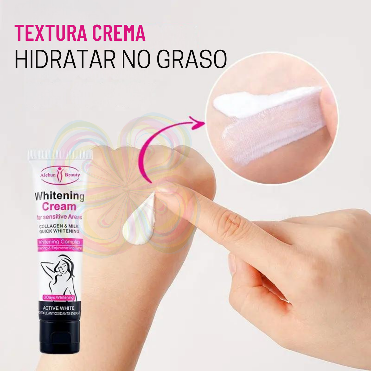 Foto 5 pulgar | Crema Blanqueadora Axilas Con Leche Colágeno Aichun Beauty
