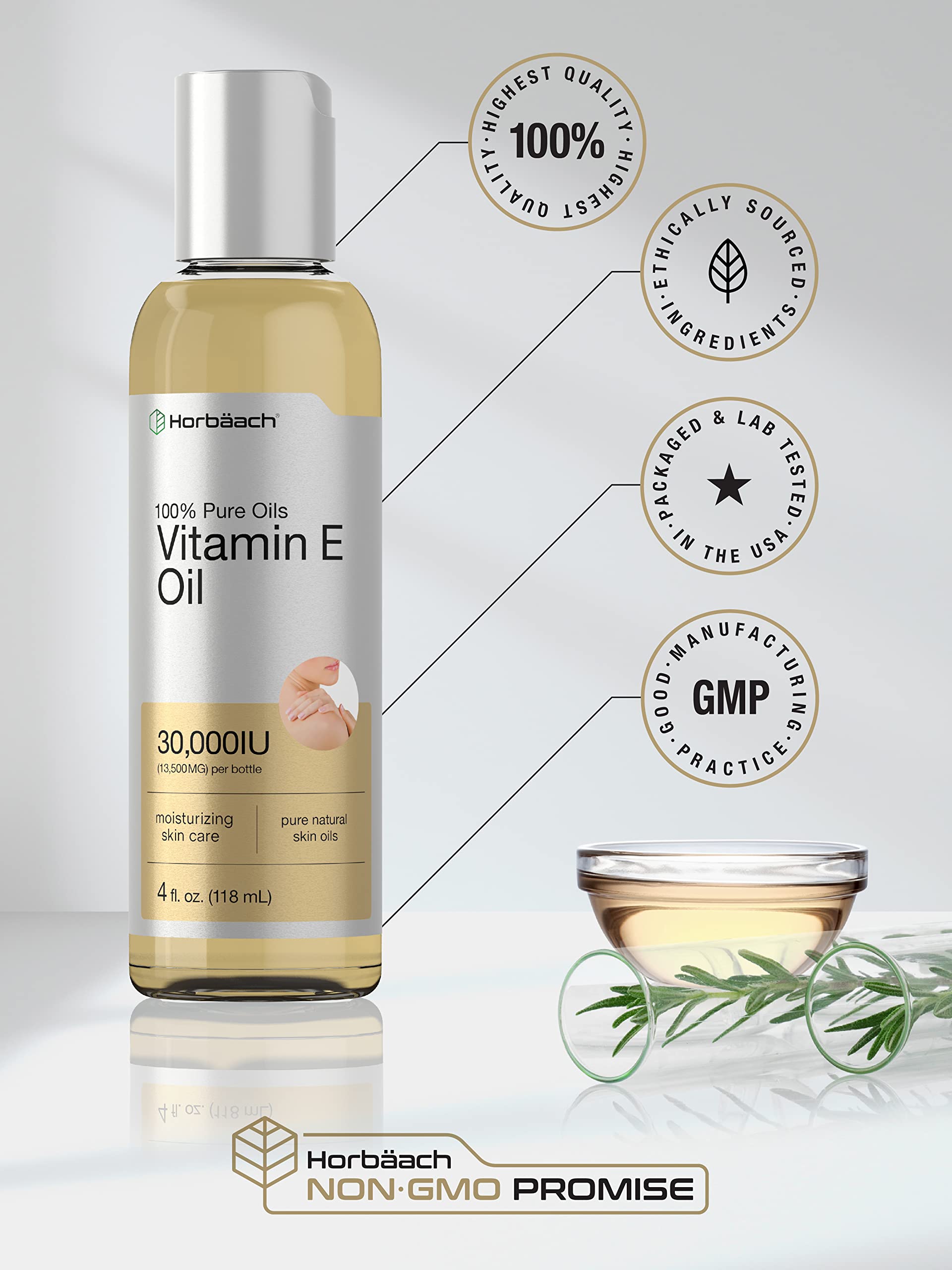 Foto 6 pulgar | Aceite Corporal Horbaach de Vitamina E de 118 ml-Venta Internacional