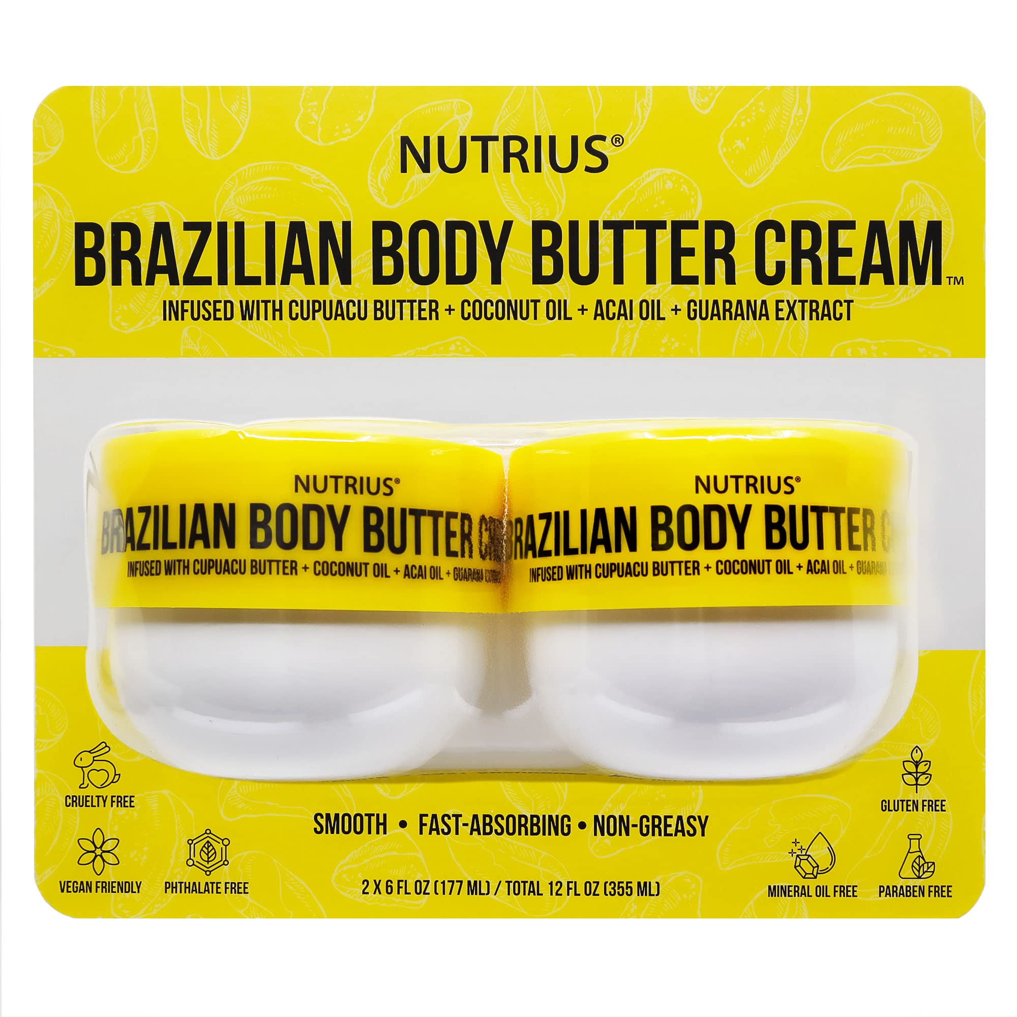 Foto 3 pulgar | Crema de Mantequilla Corporal Nutrius de Mantequilla de Cupuaçu Brasileña 2 Unidades - Venta Internacional
