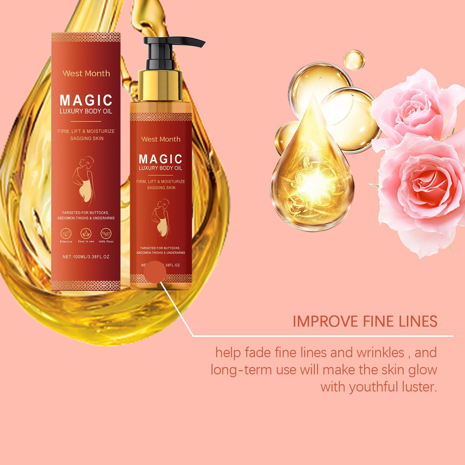 Foto 5 pulgar | Aceite Corporal Mágico, Reafirmante, Revitalizante E Hidratante, 200 Ml - Venta Internacional.