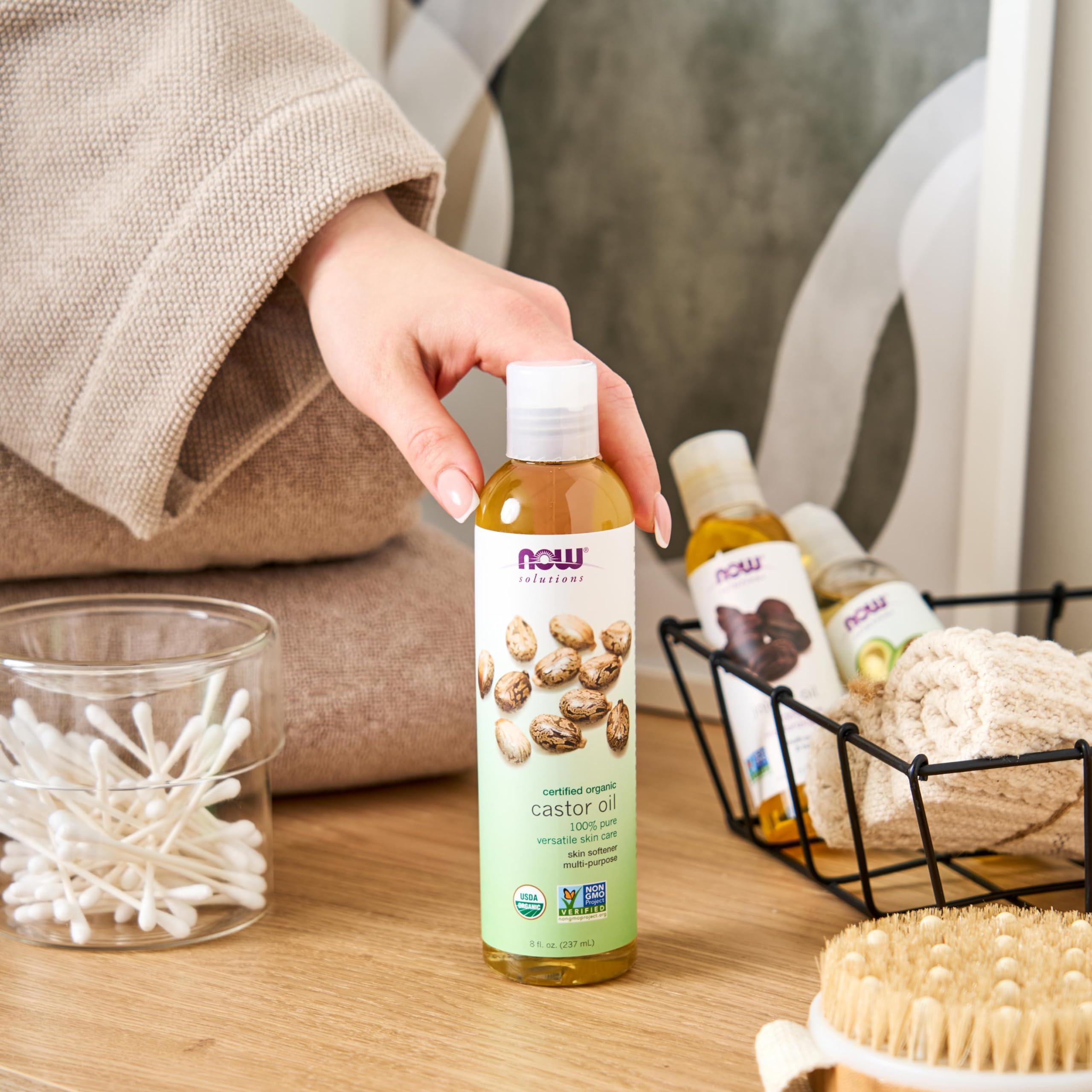 Foto 5 pulgar | Aceite De Ricino Now Foods Solutions, 100% Puro Y Orgánico, 240 Ml - Venta Internacional.