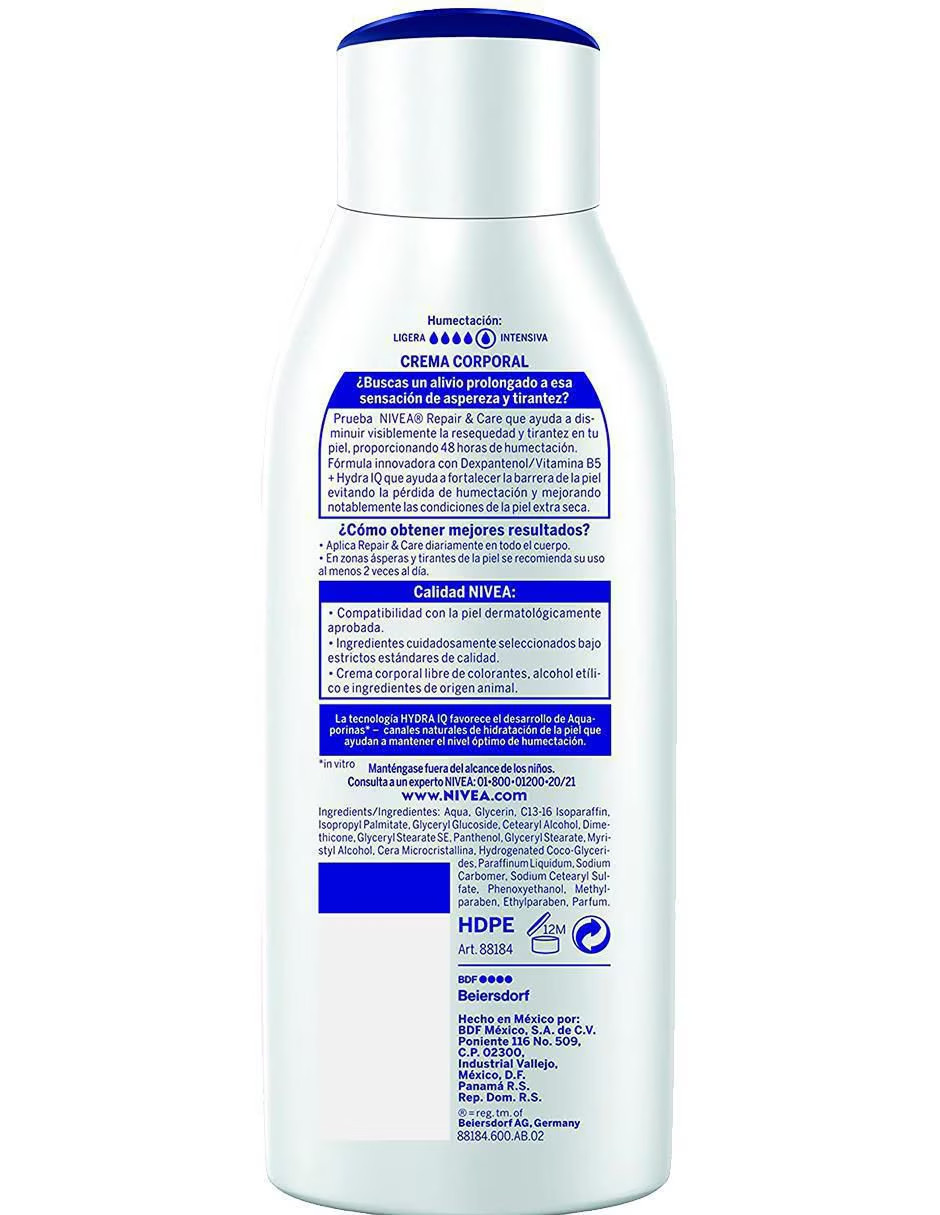 Foto 4 pulgar | Crema Corporal Nivea Regeneración + Termo De Agua Güish