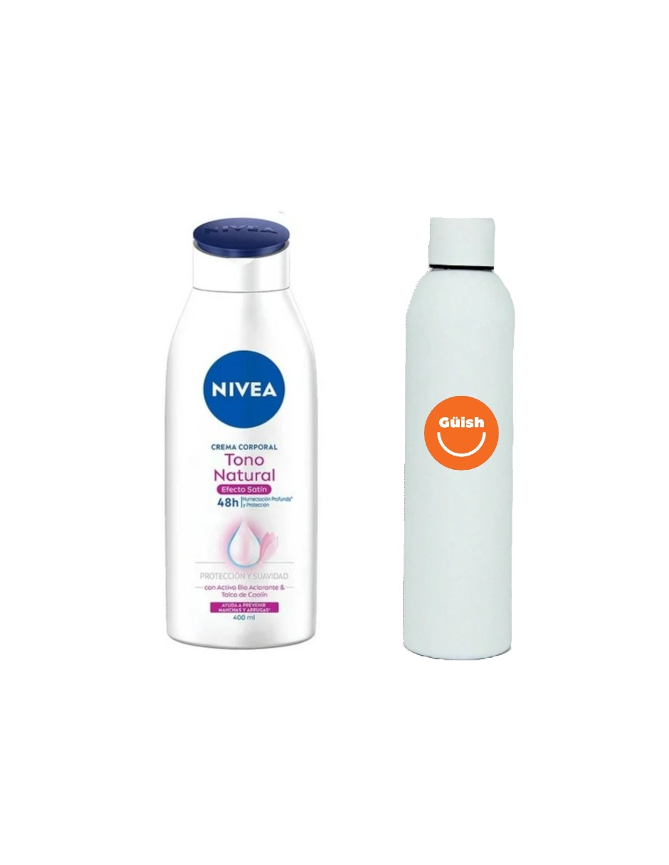 Foto 2 pulgar | Crema Corporal Nivea Tono Natural Satín + Termo De Agua Güish
