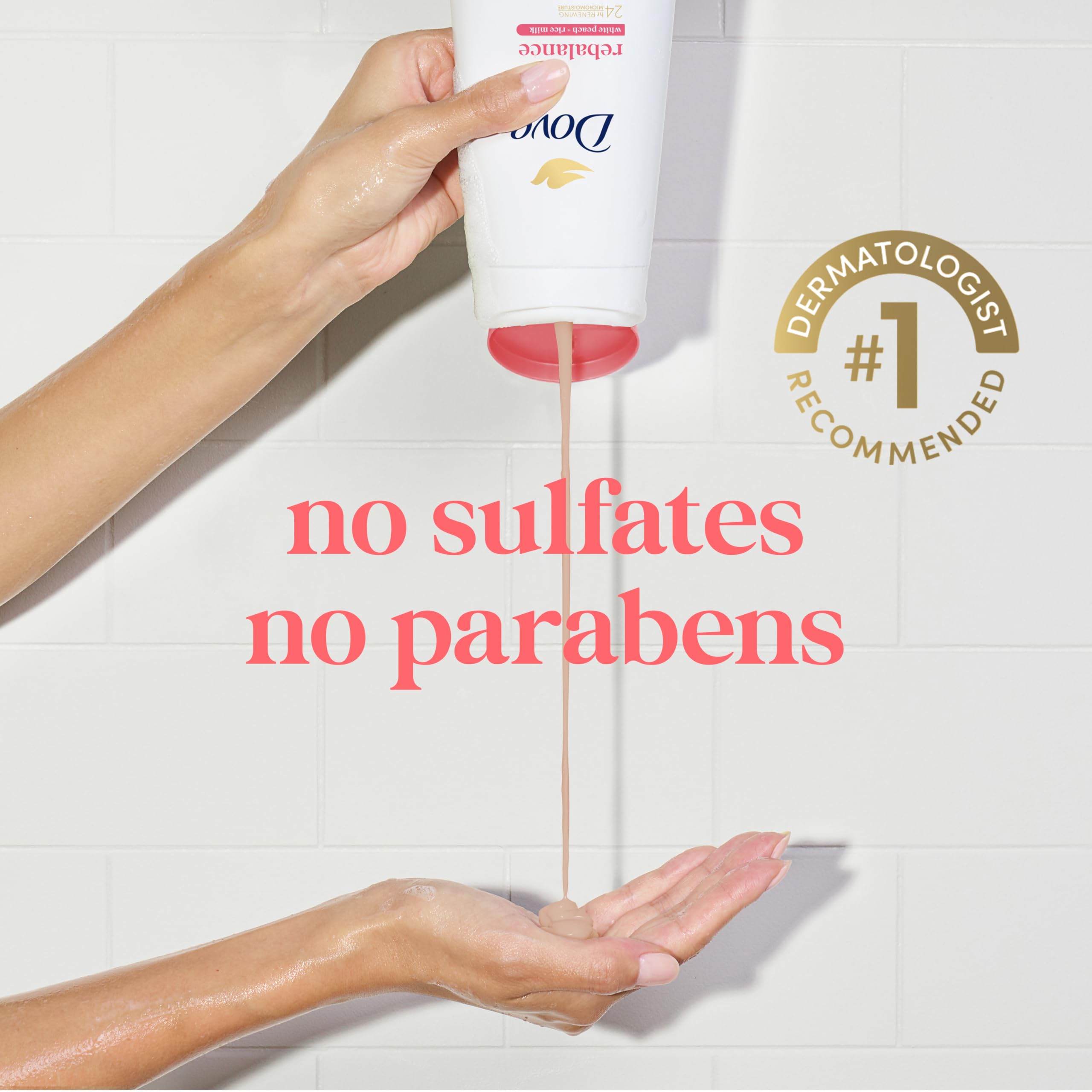 Foto 5 pulgar | Body Wash Dove Rebalance White Peach & Rice Milk 24 Horas, Paquete De 3 - Venta Internacional.