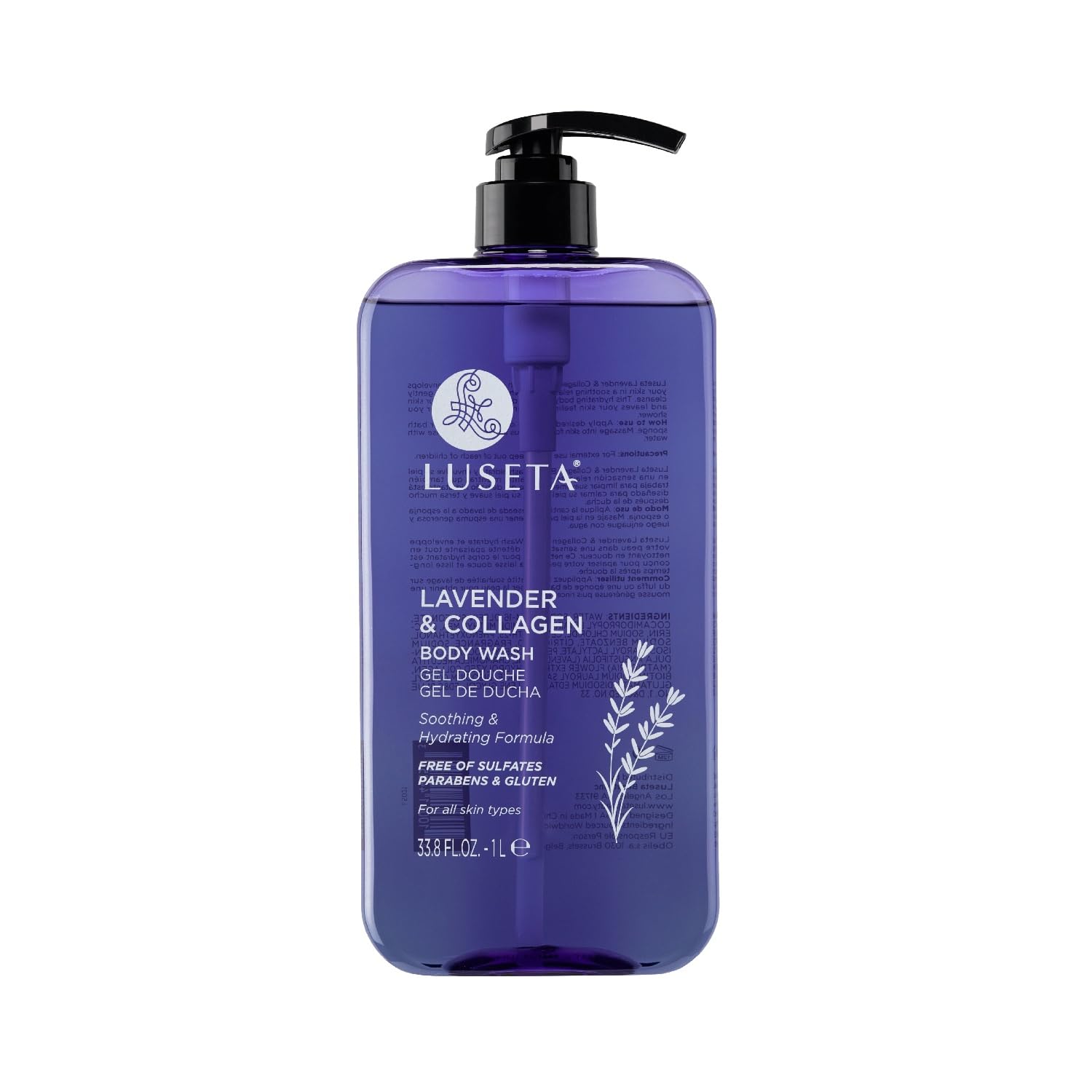 Gel De Baño Luseta Hidratante De Lavanda Y Colágeno 1l - Venta Internacional.