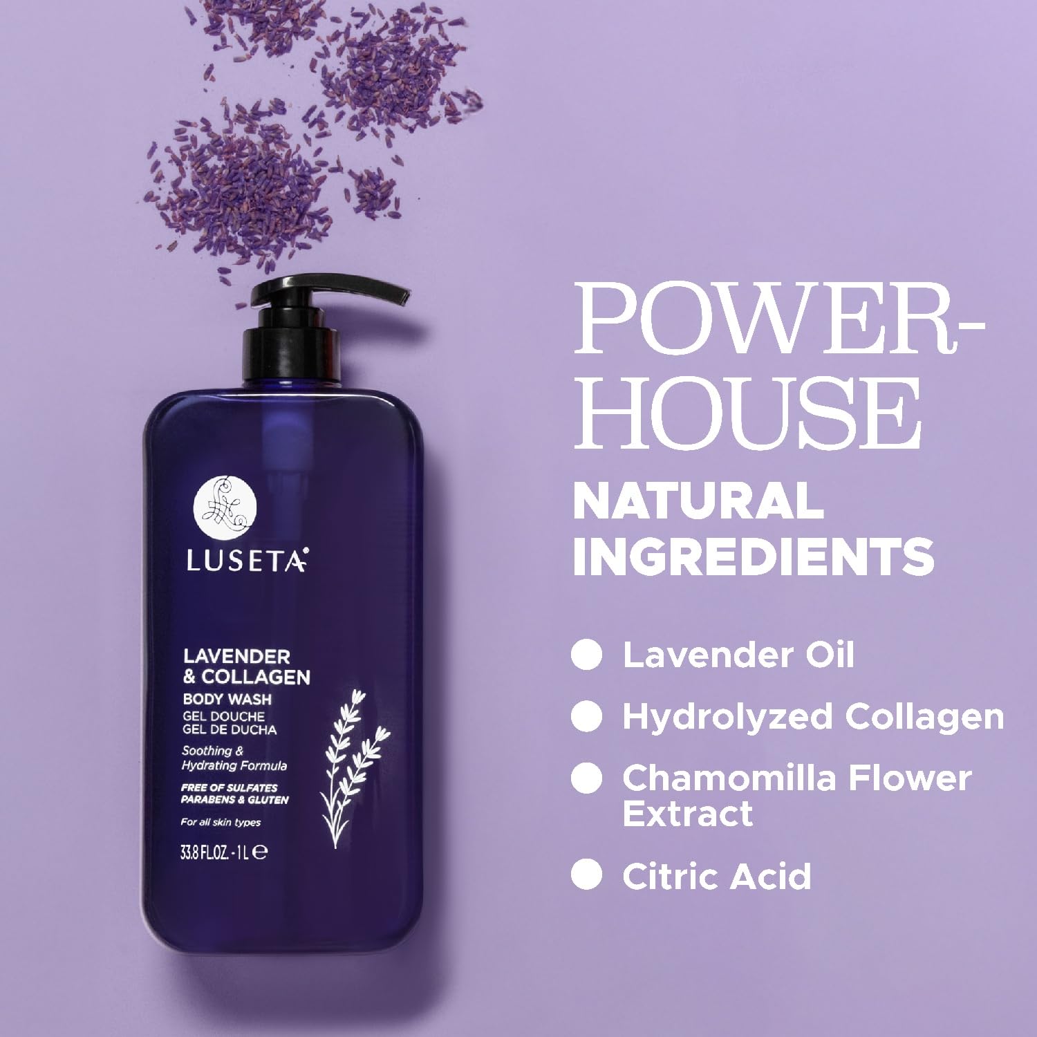 Foto 5 pulgar | Gel De Baño Luseta Hidratante De Lavanda Y Colágeno 1l - Venta Internacional.