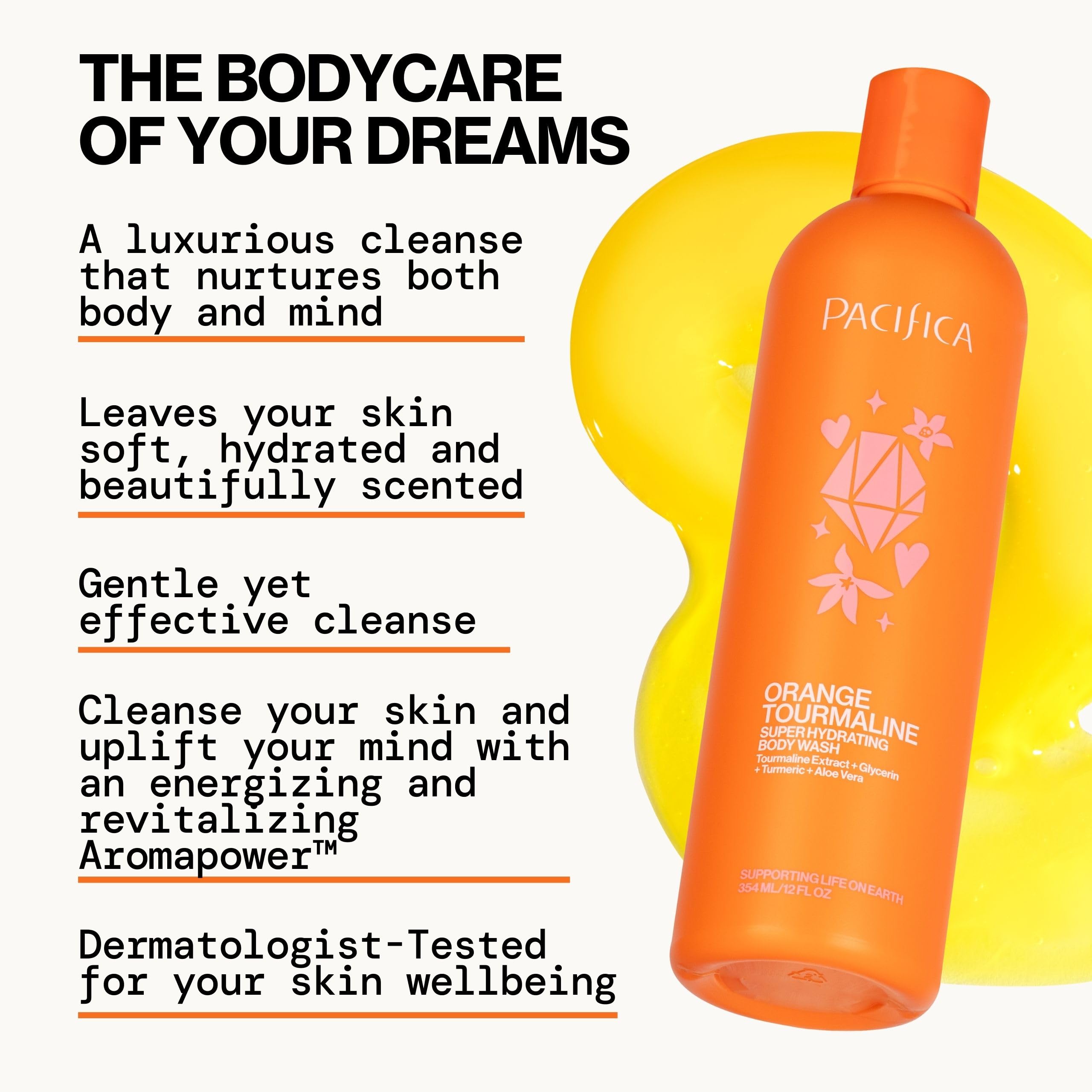 Foto 5 pulgar | Gel De Baño Pacifica, Naranja Y Turmalina, Superhidratante, 250 Ml - Venta Internacional.