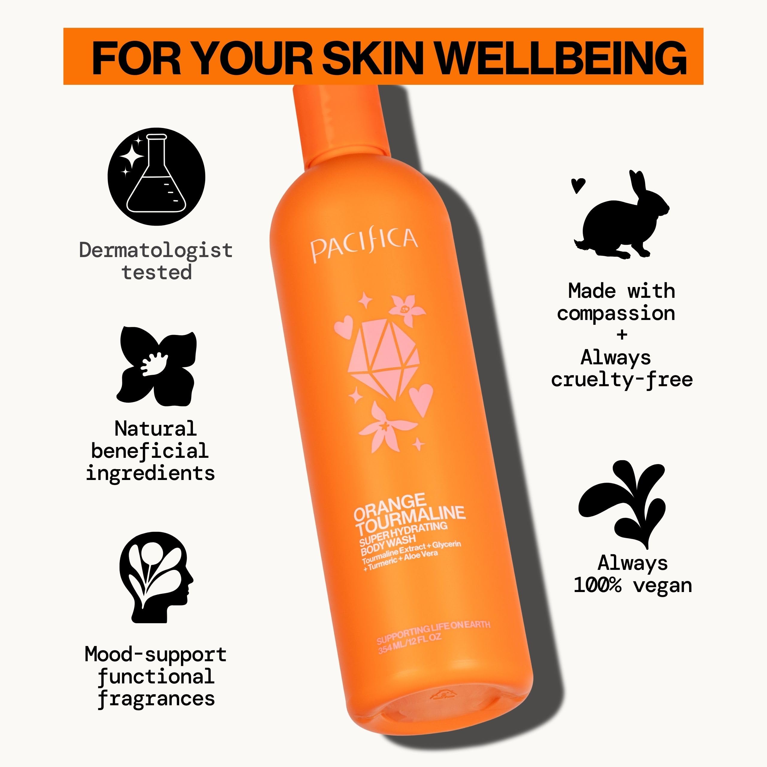 Foto 7 pulgar | Gel De Baño Pacifica, Naranja Y Turmalina, Superhidratante, 250 Ml - Venta Internacional.